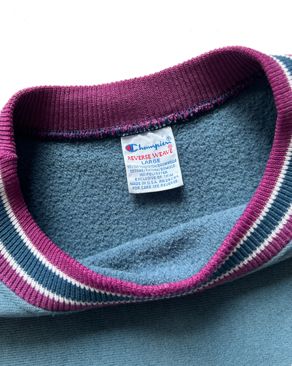 1990S CHAMPION 3-TONES REVERSE WEAVE LOGO SWEATSHIRT (L)