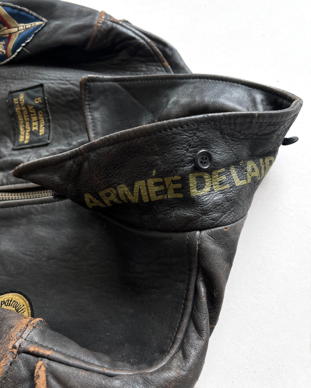 1980S AVIREX 'PATROUILLE DE FRANCE' TYPE G-1 FLIGHT LEATHER JACKET (L)