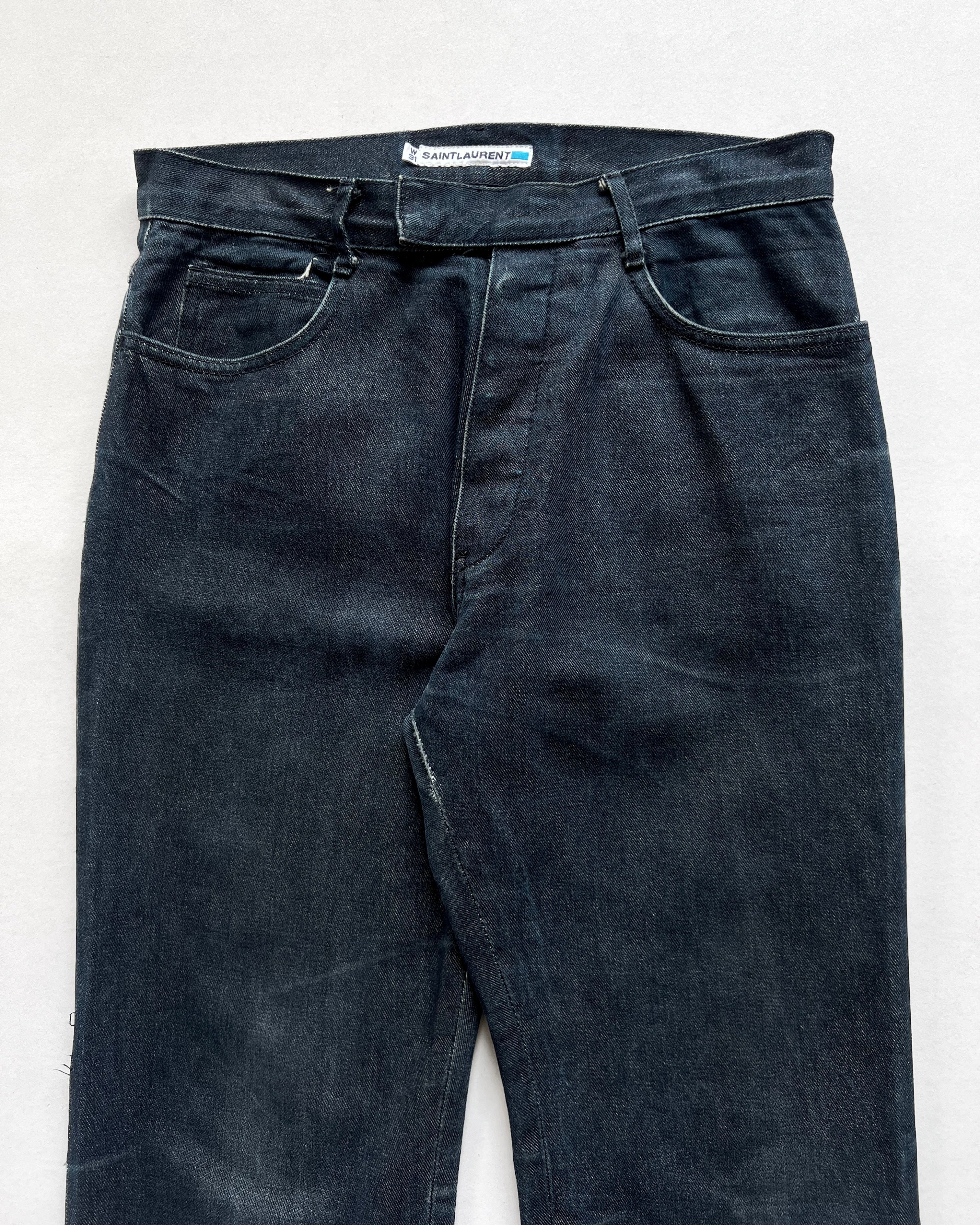 2000S DARK INDIGO SAINT LAURENT FLARE JEANS (32)