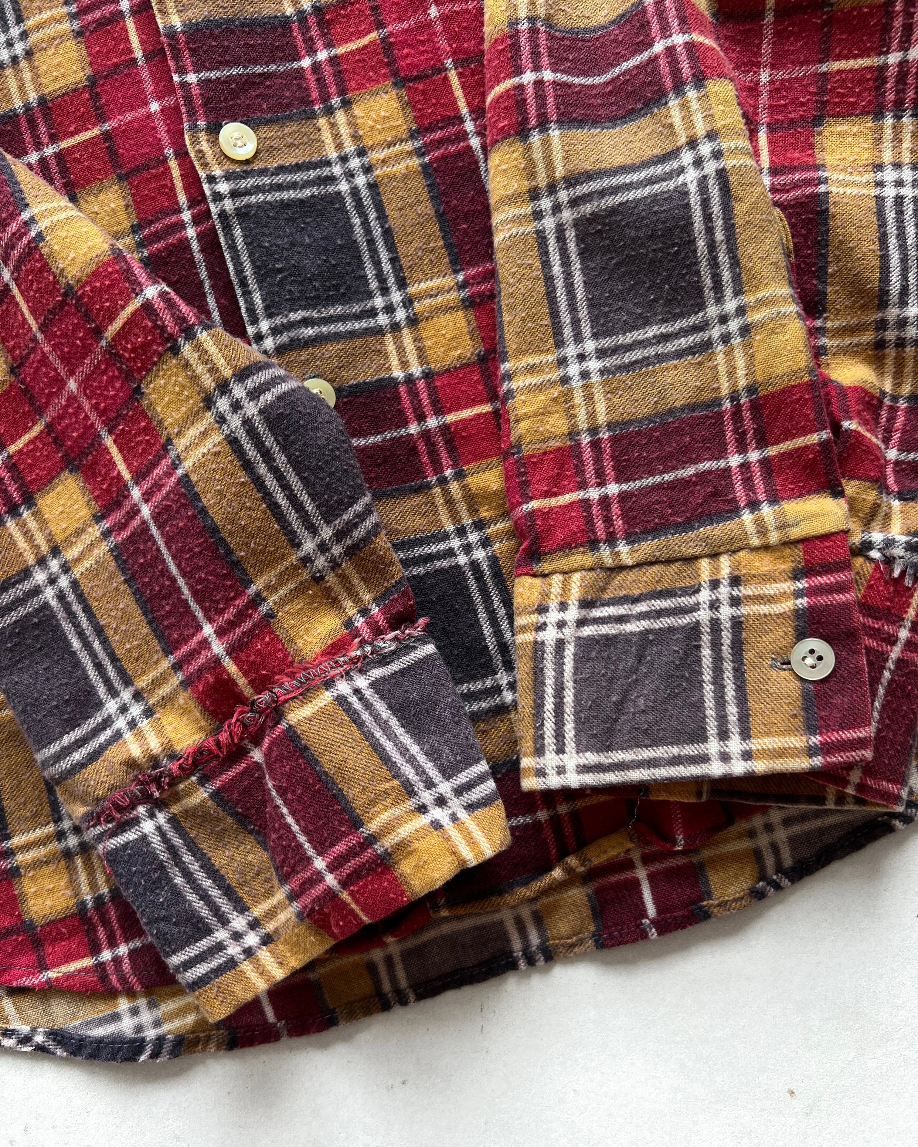 1970S JC PENNEY RED PLAID FLANNEL (XL)