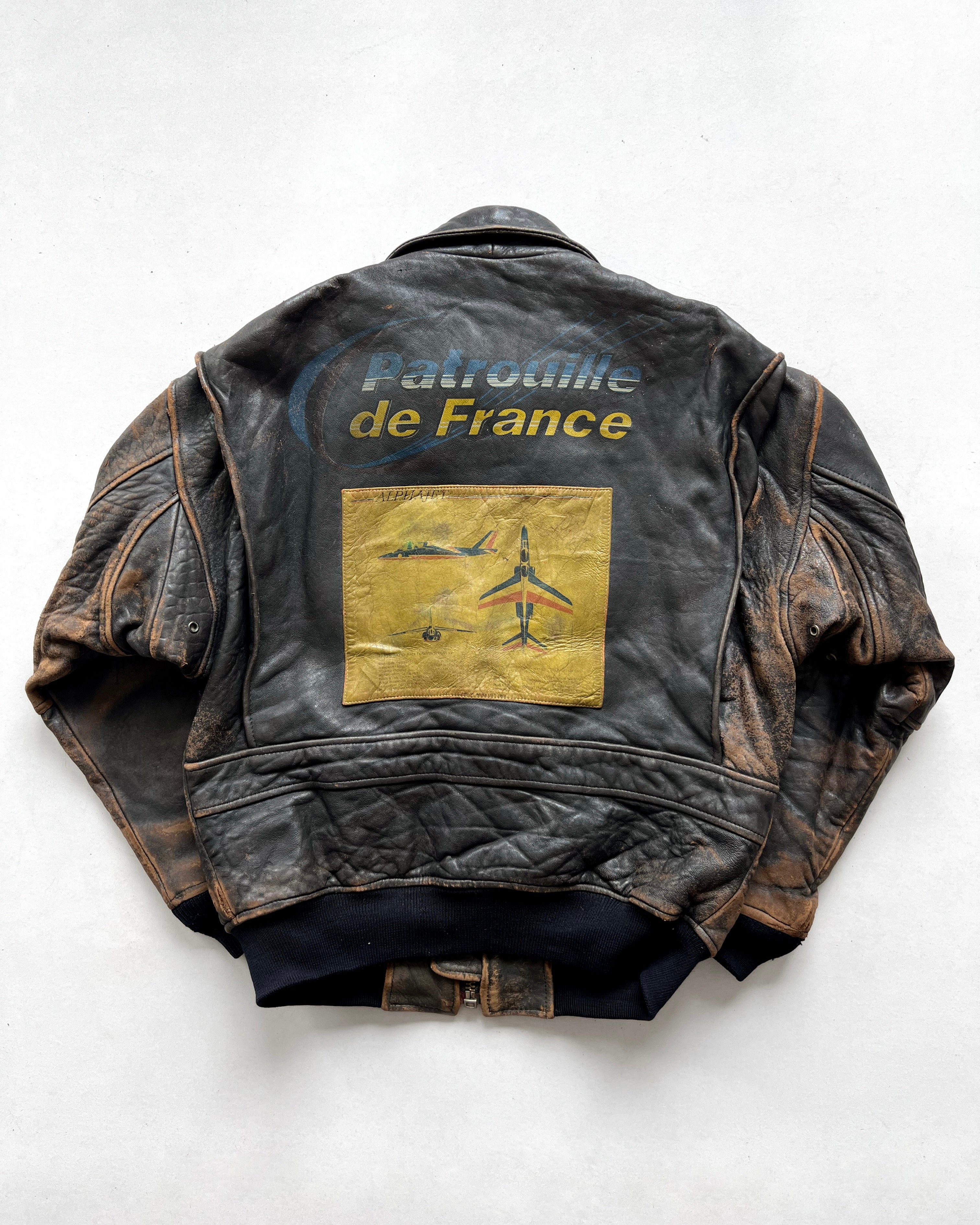 1980S AVIREX 'PATROUILLE DE FRANCE' TYPE G-1 FLIGHT LEATHER JACKET (L)