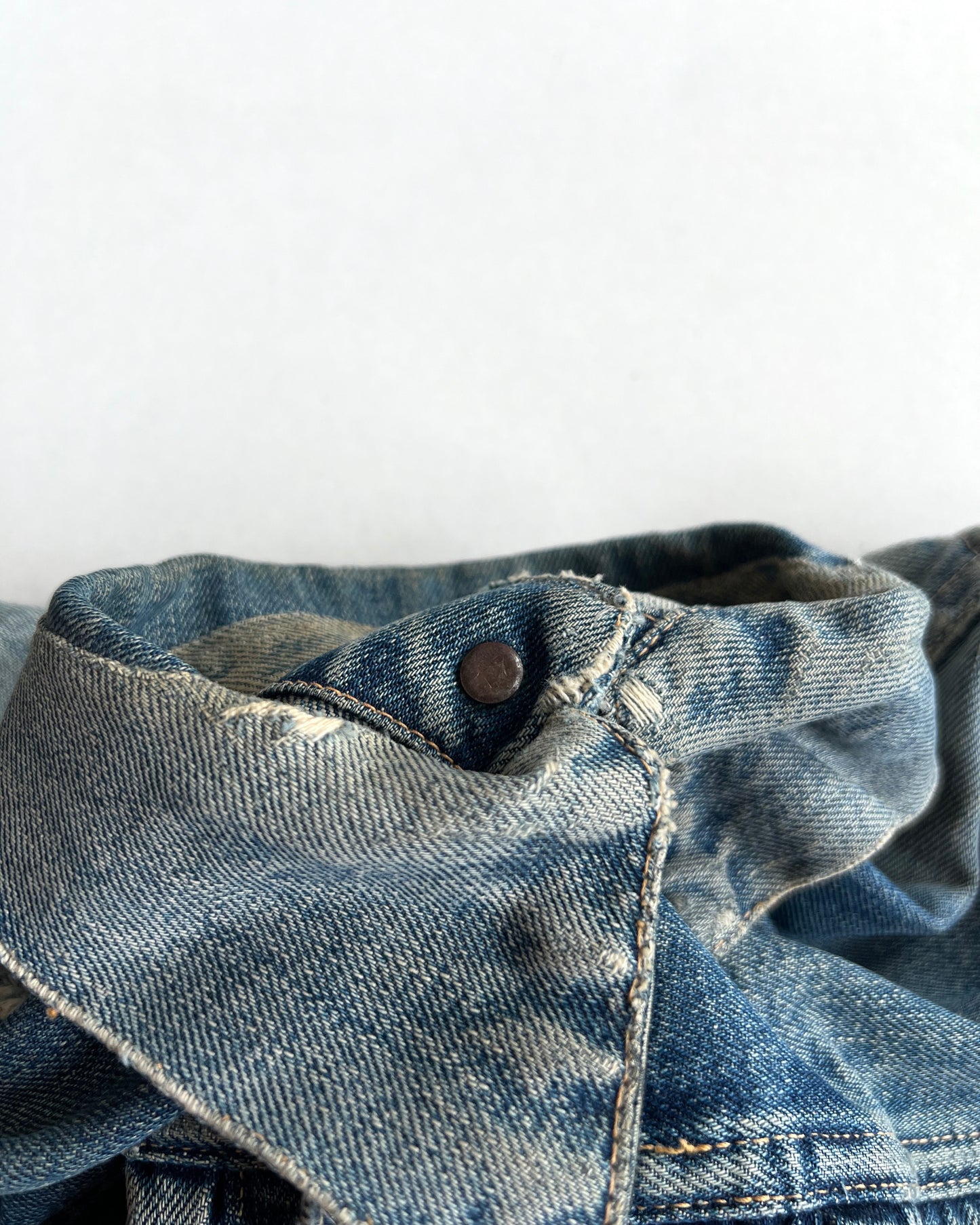 1950S FADED LEVI'S 507XX BIG E TYPE II DENIM JACKET (M)