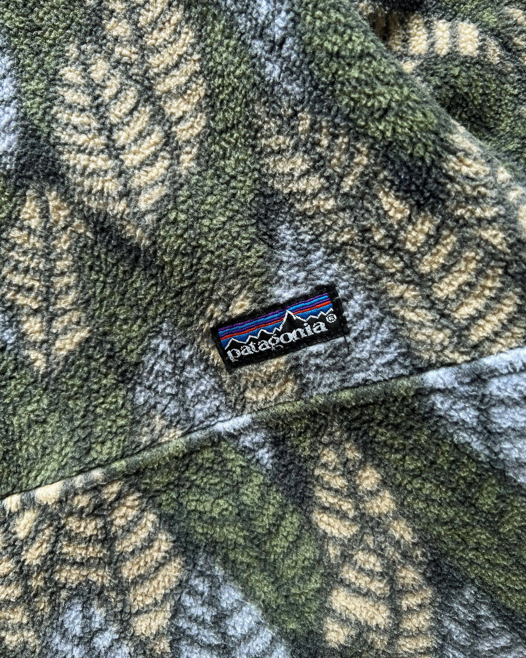1990S PATAGONIA 'SPEARS LEAF' SNAP-T FLEECE (M)