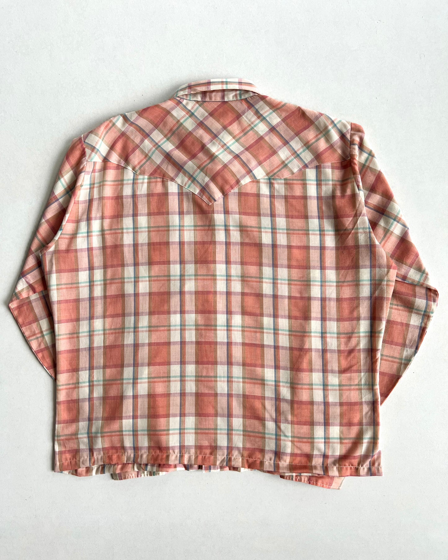 1970S WESTERN PLAID FLANNEL (L/XL)