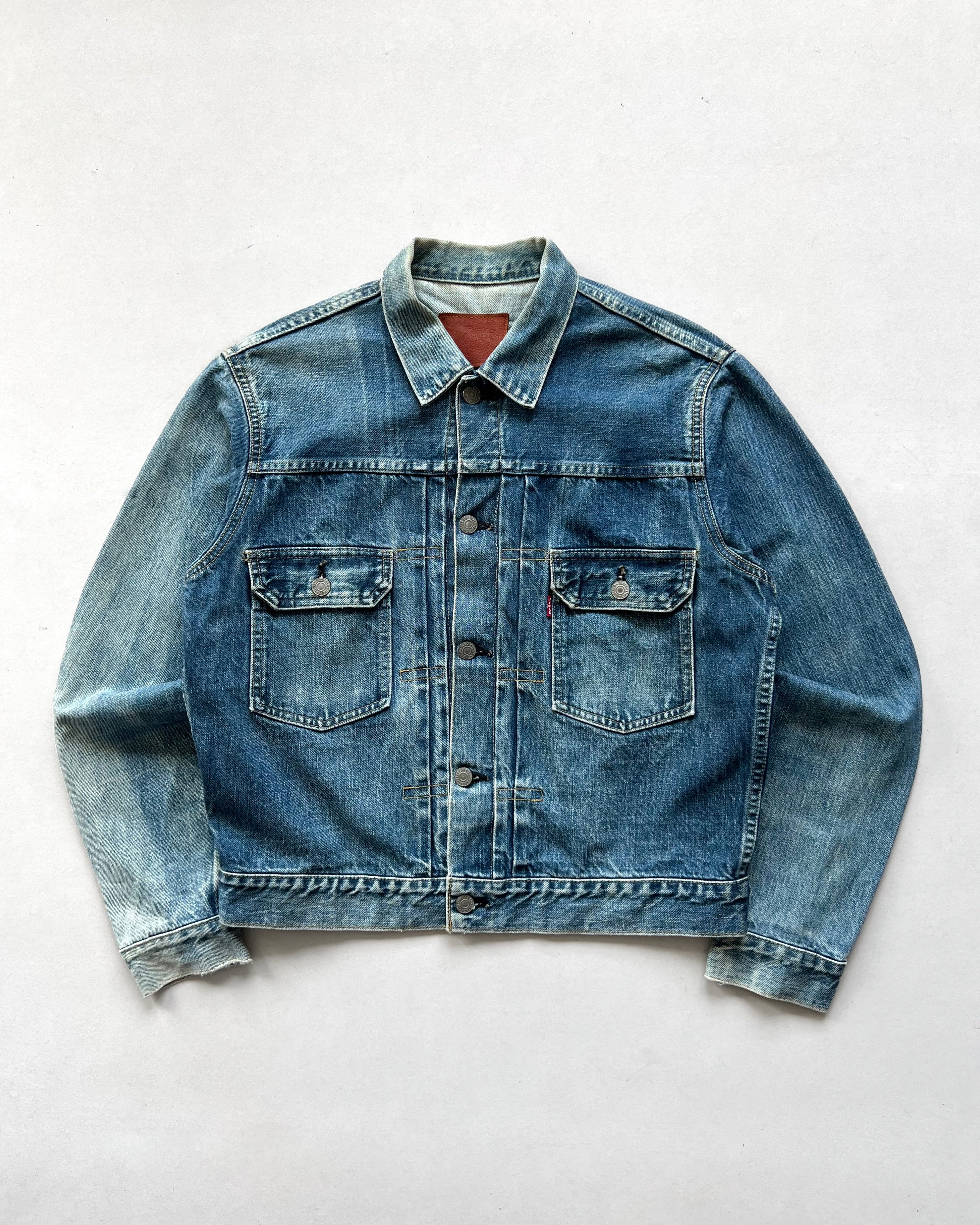 1990S FADED LEVIS TYPE II SELVEDGE DENIM JACKET (M)