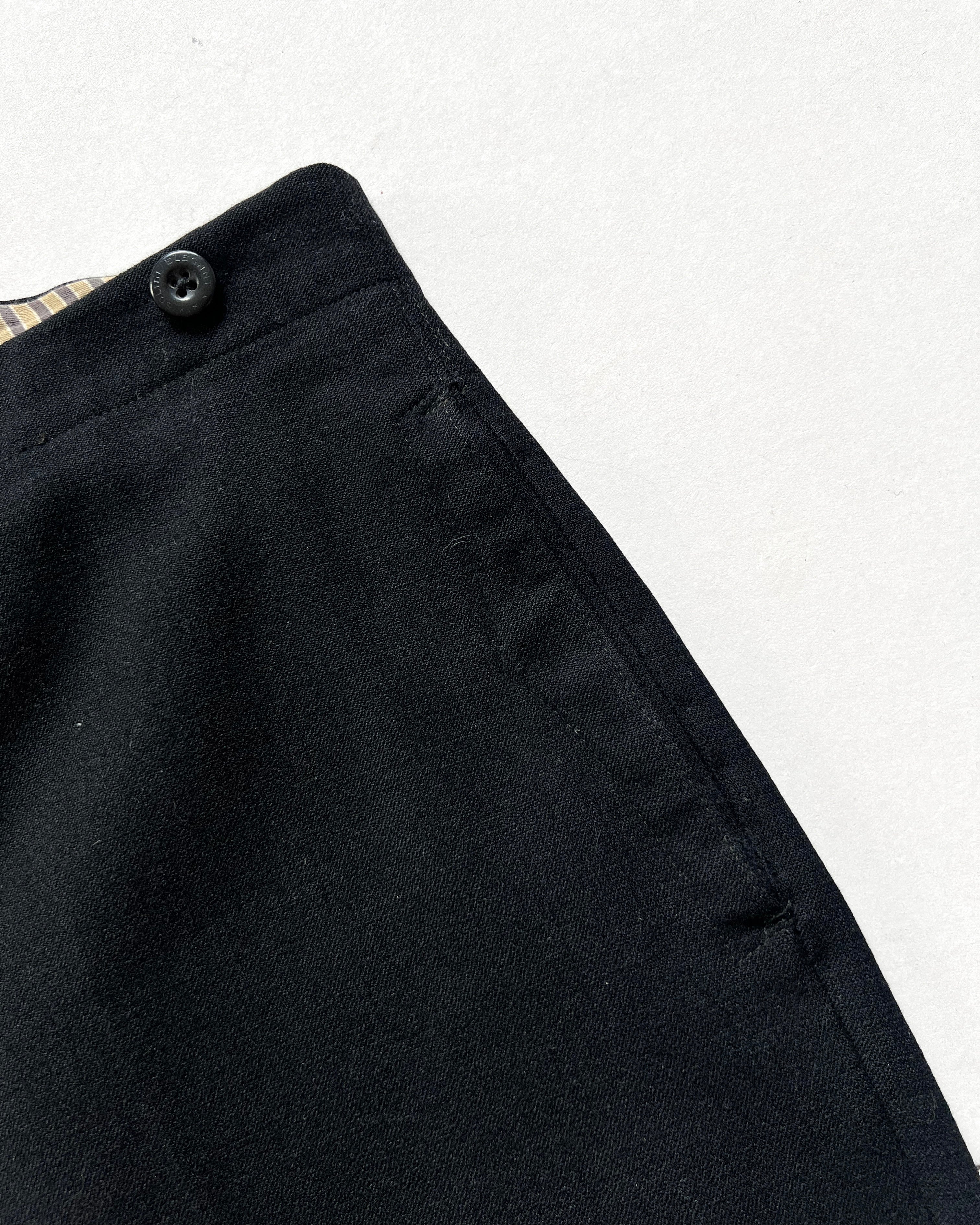 1930S EUROPE BLACK GENTLEMAN BUCKLE TROUSERS (34-39)