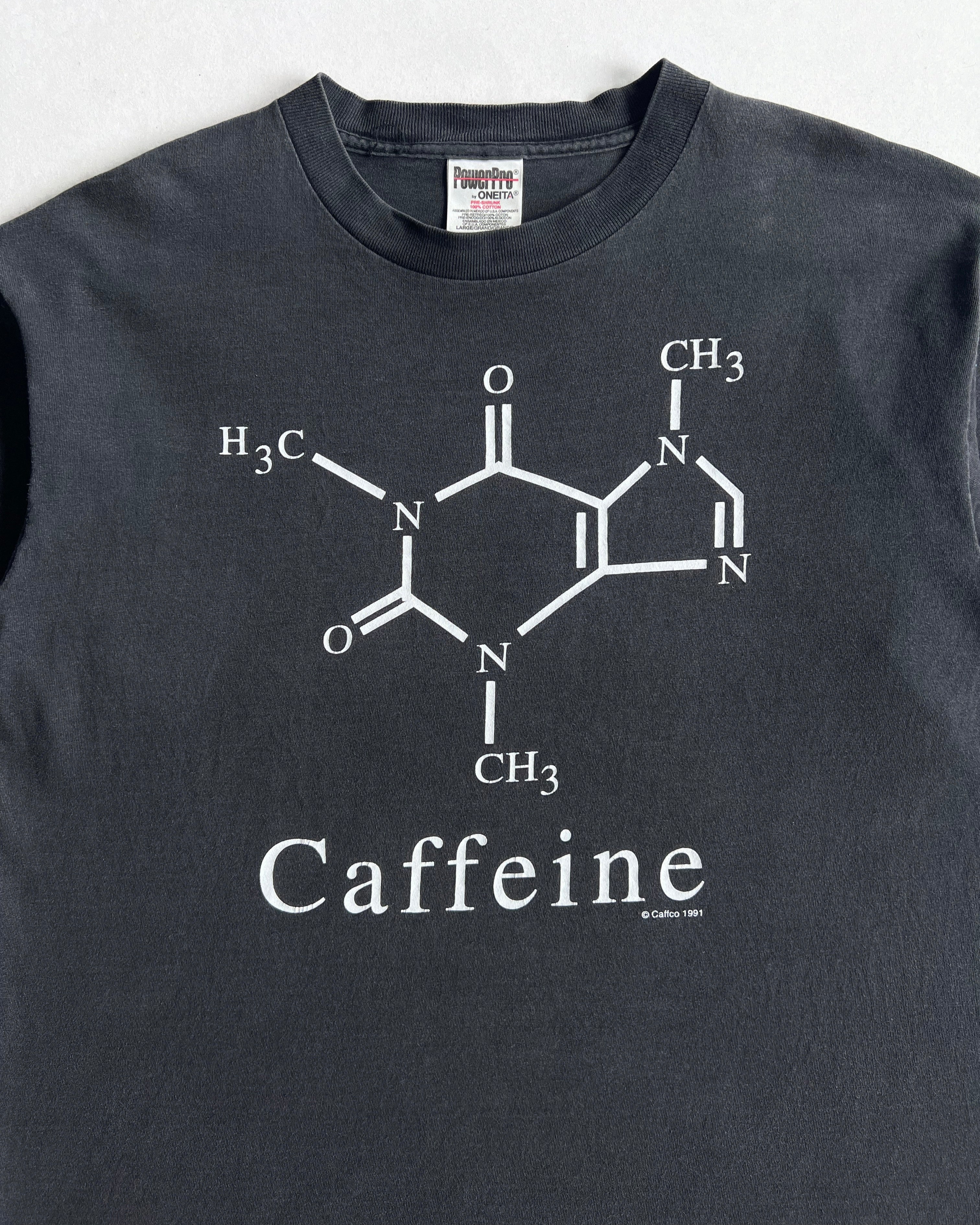 1990S 'CAFFEINE' SINGLE STITCH TEE (L)