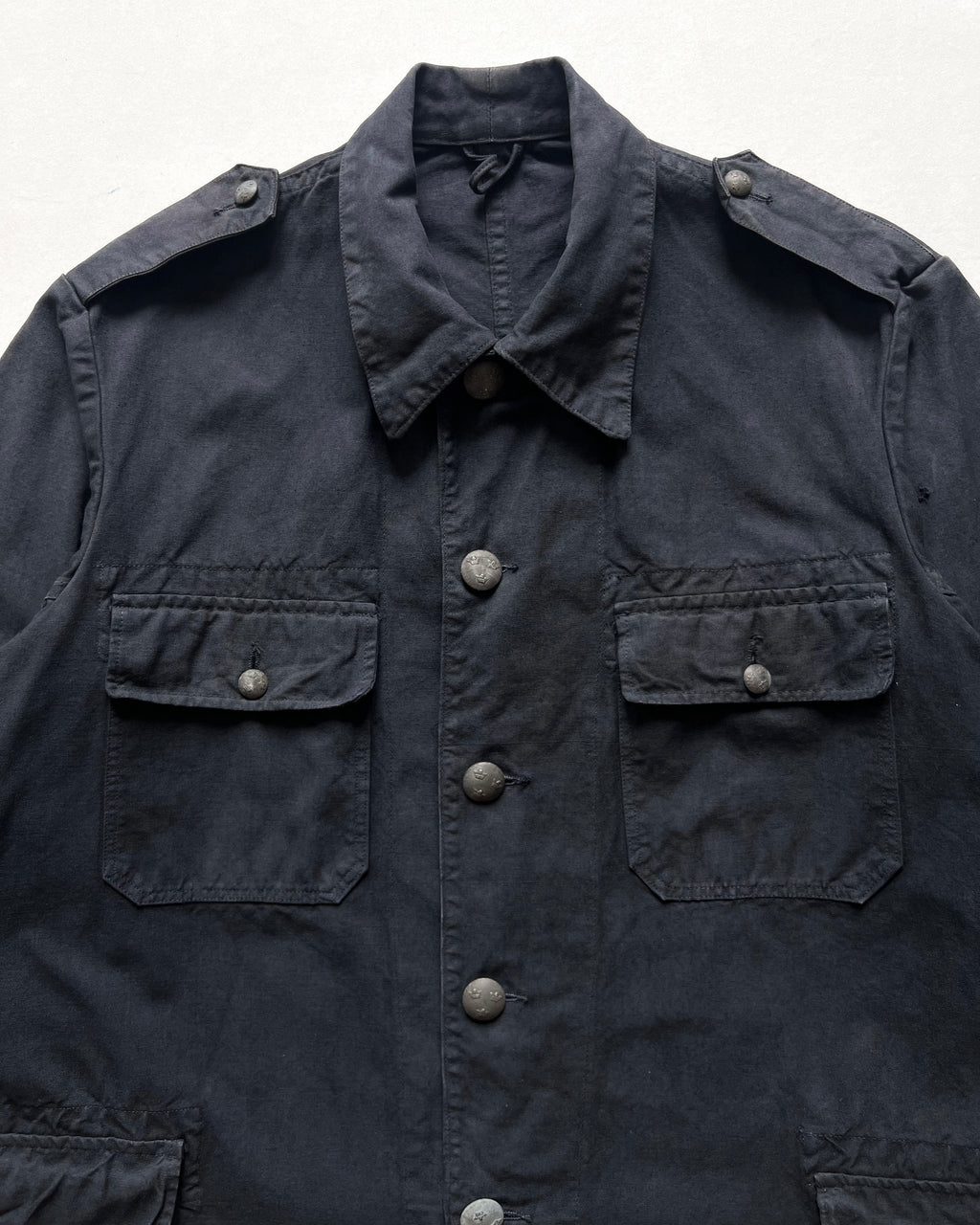1930S OVERDYED SWEDISH ARMY CHORE JACKET (M)