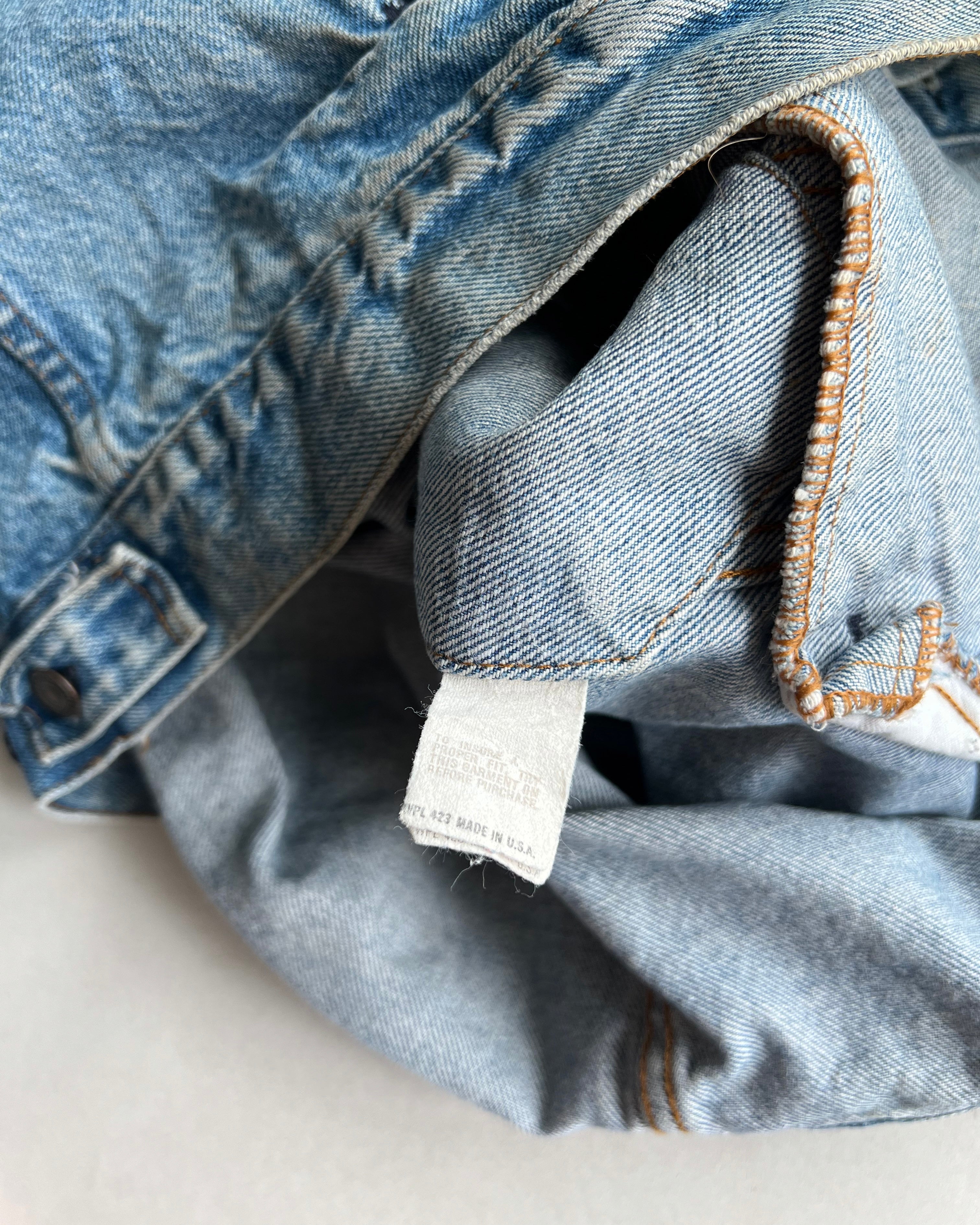 1980S FADED WASHED LEVI'S TYPE III DENIM JACKET (L)