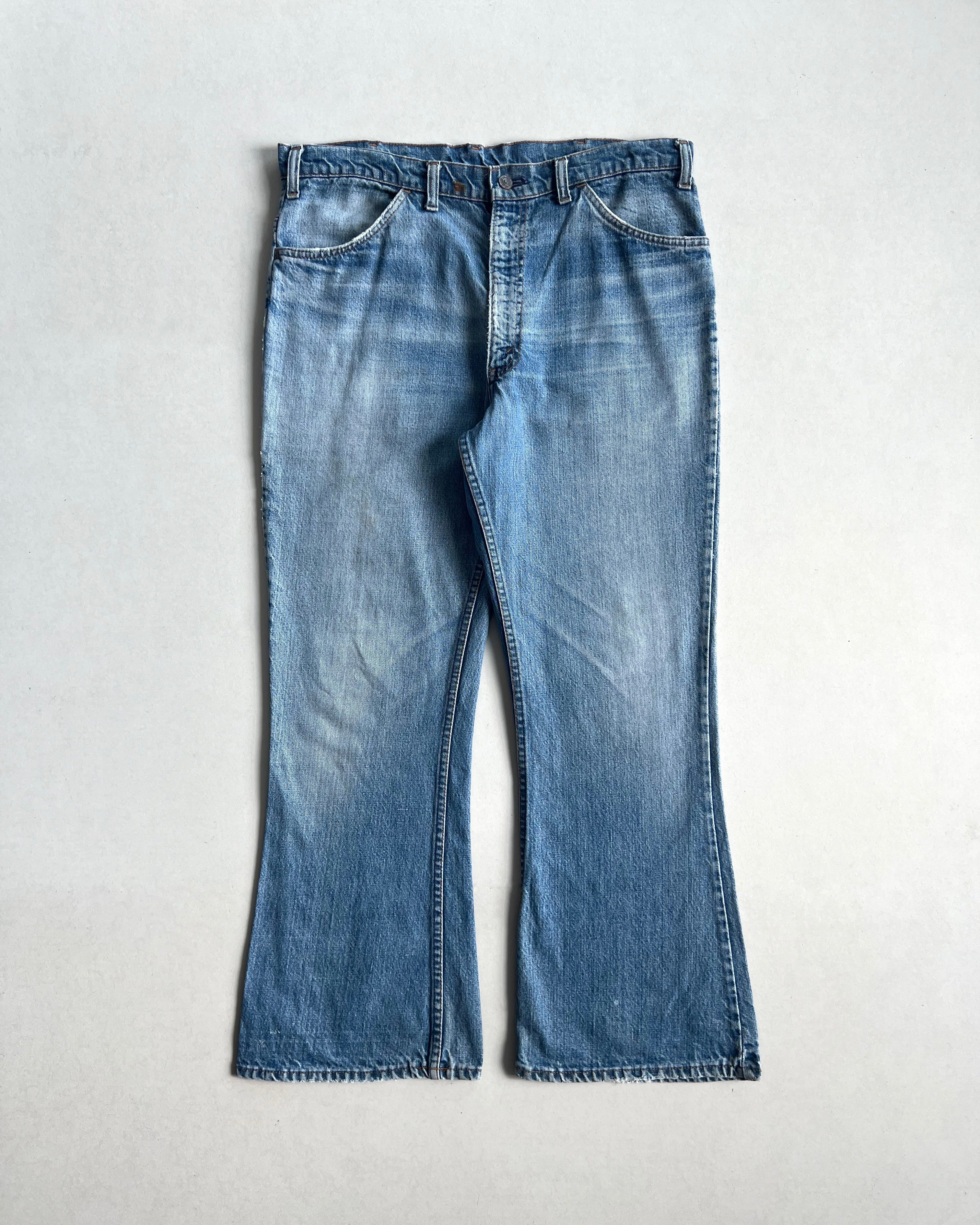 1970S FADED WASHED LEVI'S 646 BOOTCUT JEANS (37X29)