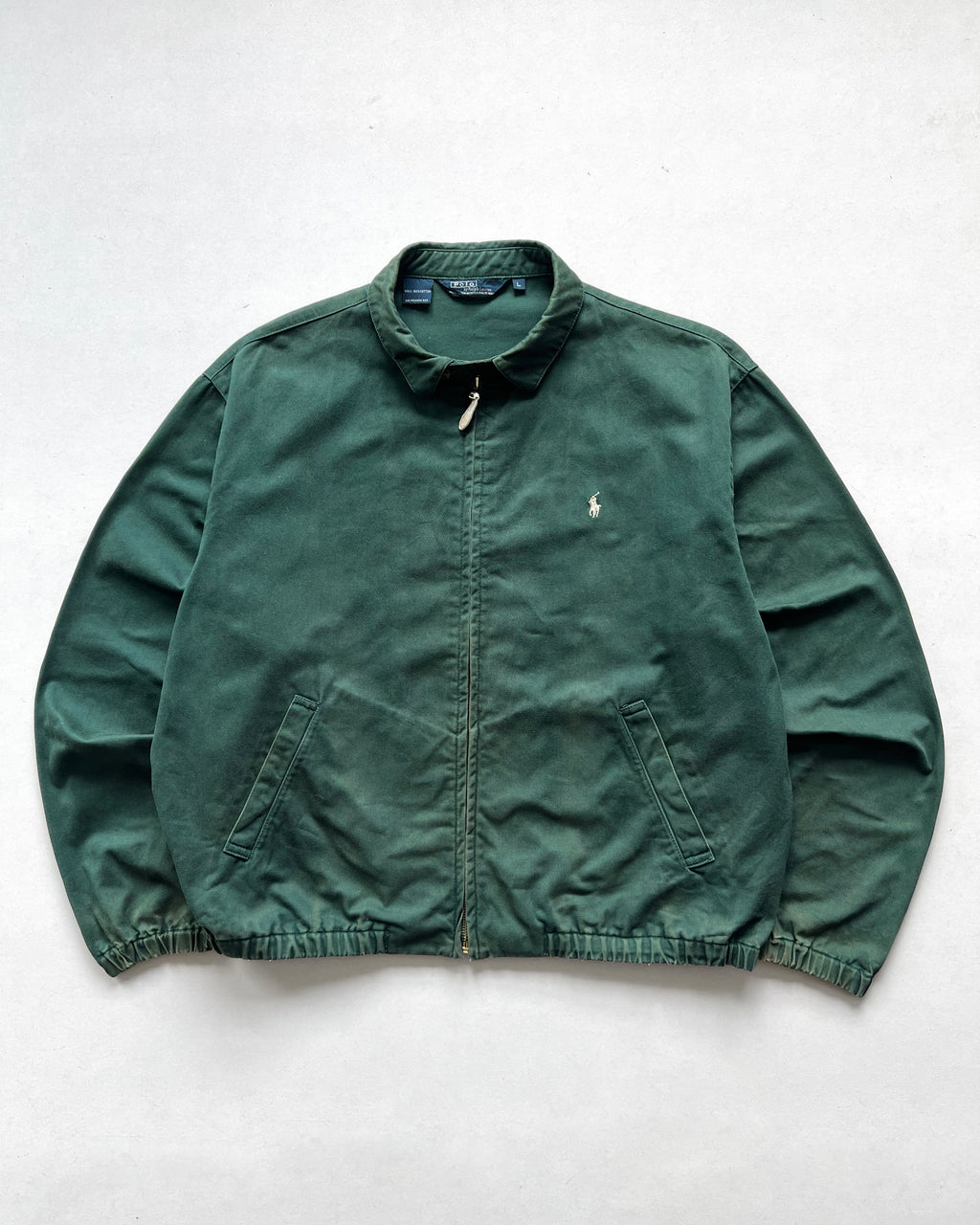 1990S EMERALD GREEN POLO RALPH LAUREN HARRINGTON JACKET (L)
