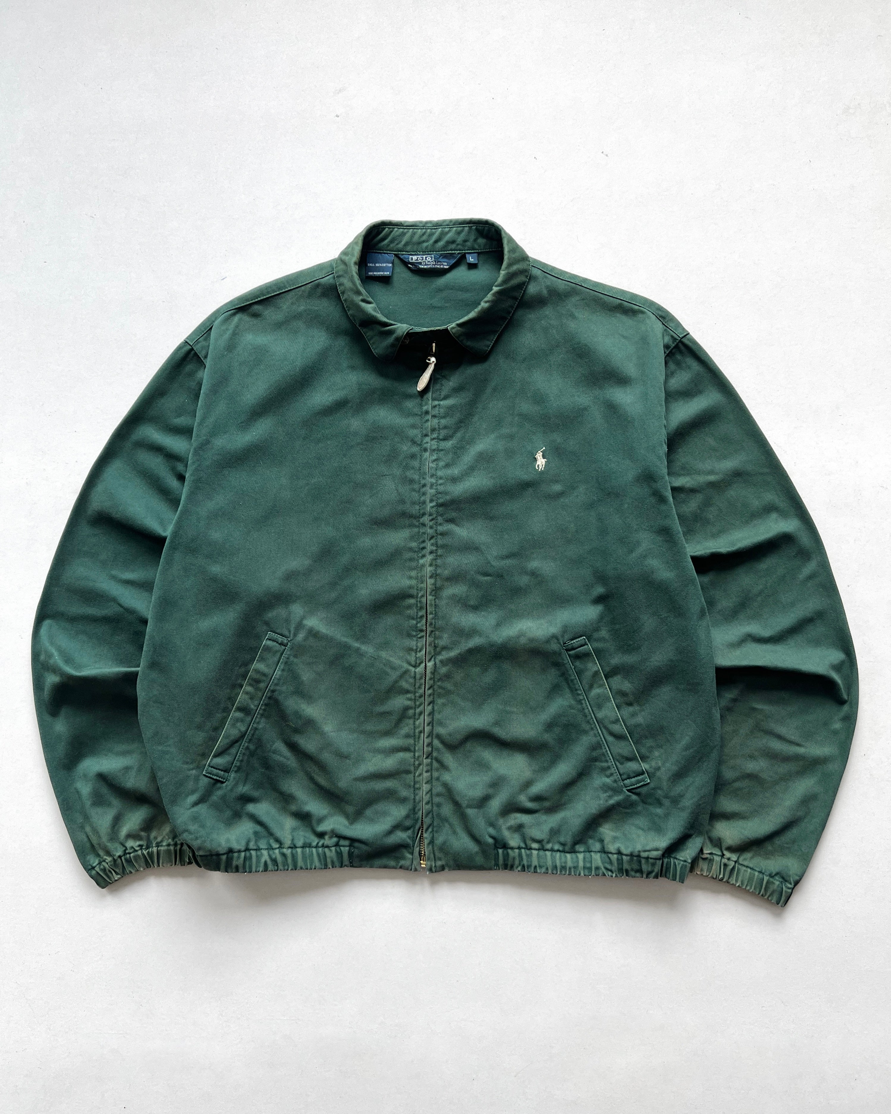 1990S EMERALD GREEN POLO RALPH LAUREN HARRINGTON JACKET (L)