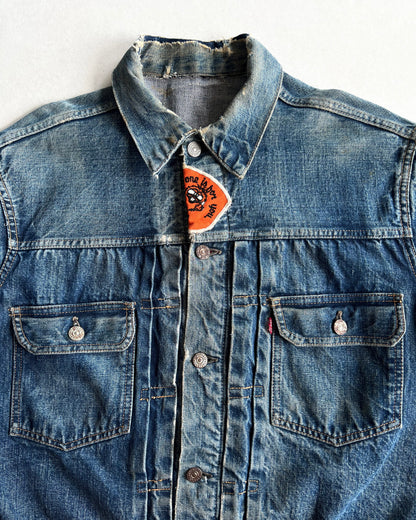 1950S FADED LEVI'S BIG E TYPE II DENIM JACKET (L)