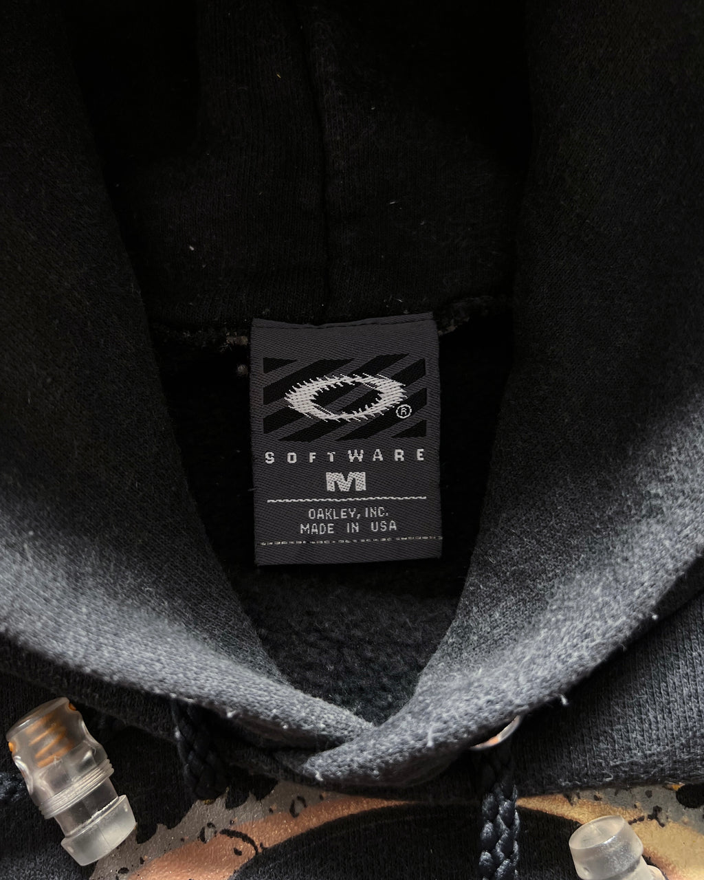 1990S OAKLEY SOFTWARE LOGO HOODIE (M)