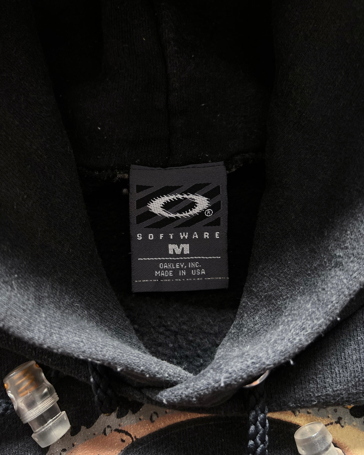 1990S OAKLEY SOFTWARE LOGO HOODIE (M)