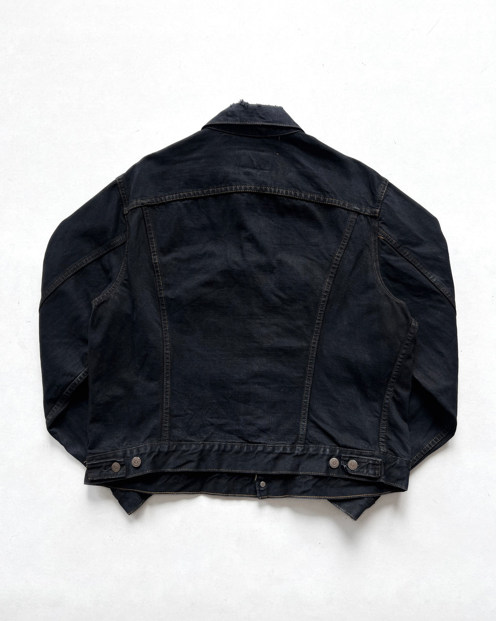 1970S OVERDYED BLACK LEVI'S 70505 TYPE III DENIM JACKET (XL)