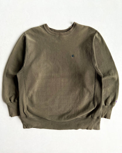 1990S EARTH TONE CHAMPION REVERSE WEAVE LOGO SWEATSHIRT (XL)