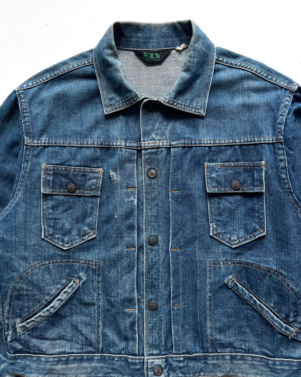 1970S DARK WASHED ELY DENIM JACKET (L)