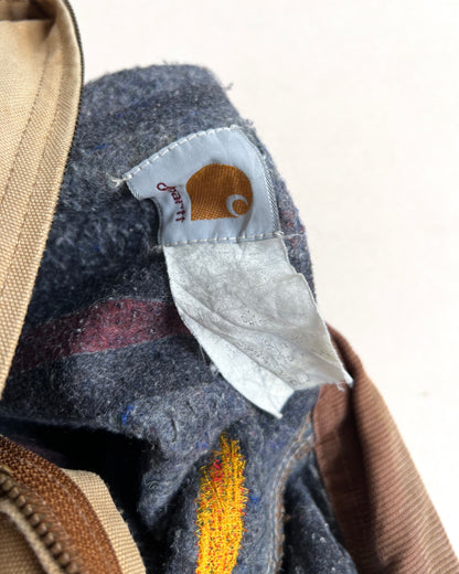 1990S SUN FADED REPAIRED CARHARTT DETROIT WORK JACKET (L)