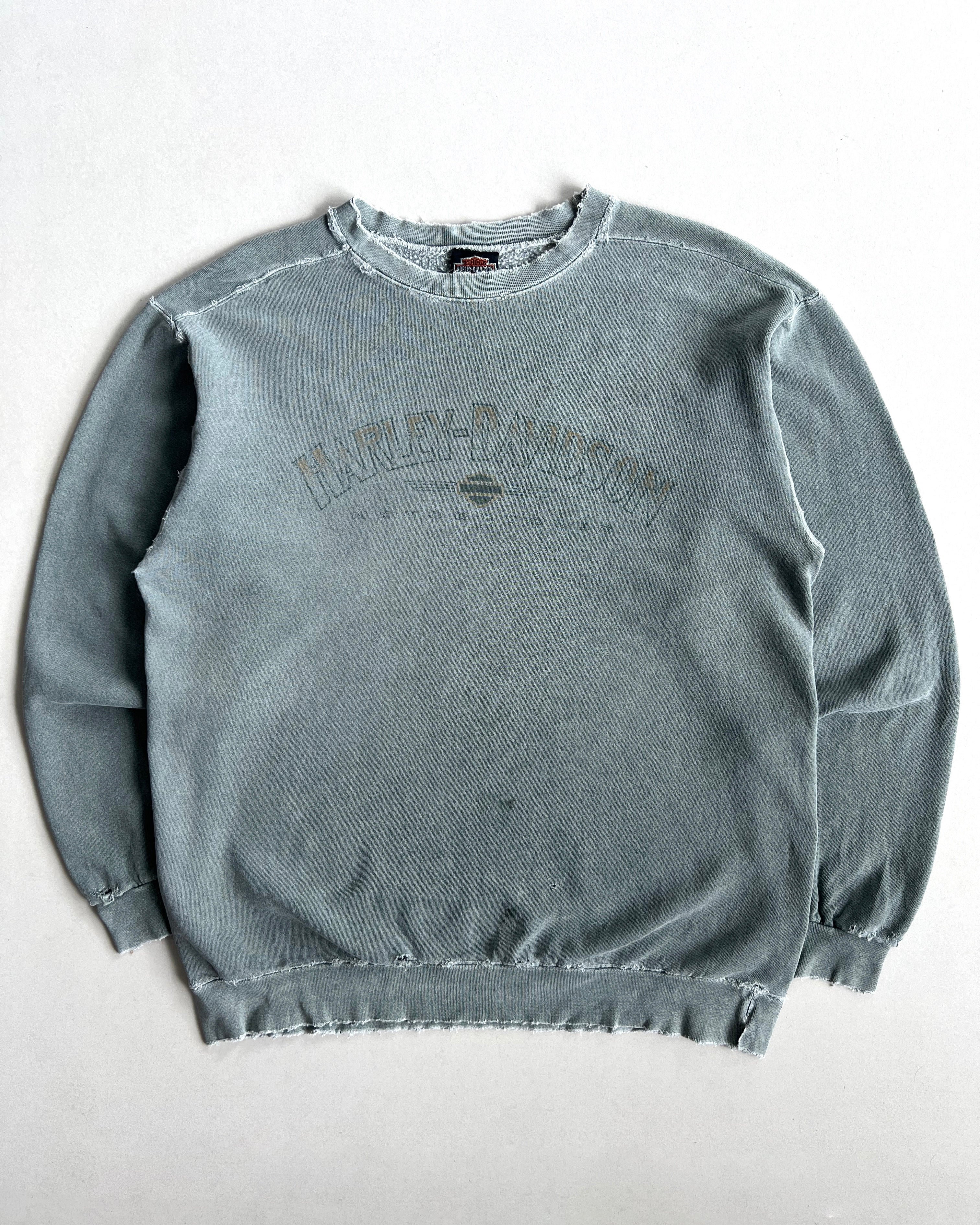 1990S FADED HARLEY DAVISON DISTRESSED SWEATSHIRT (L)