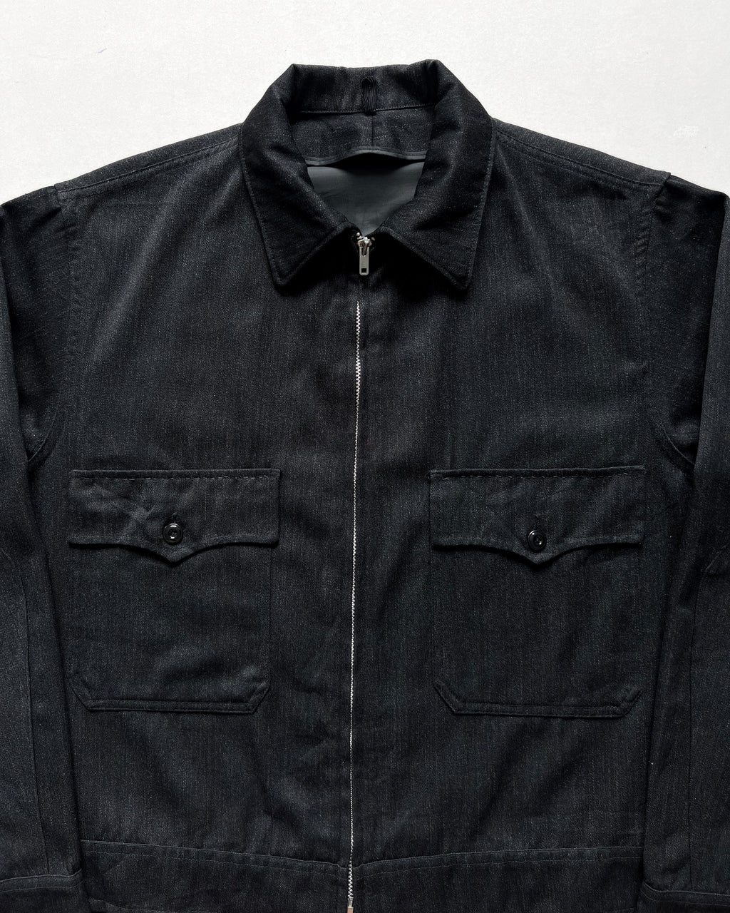 1950S BLACK SALT & PEPPER WORK JACKET (L)