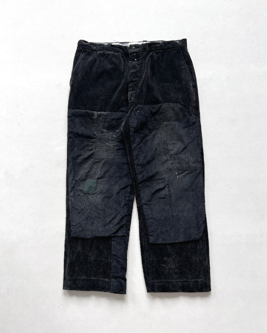 1960S FRENCH LE LABOUREUR CORDUROY DOUBLE KNEE WORK PANTS (35)