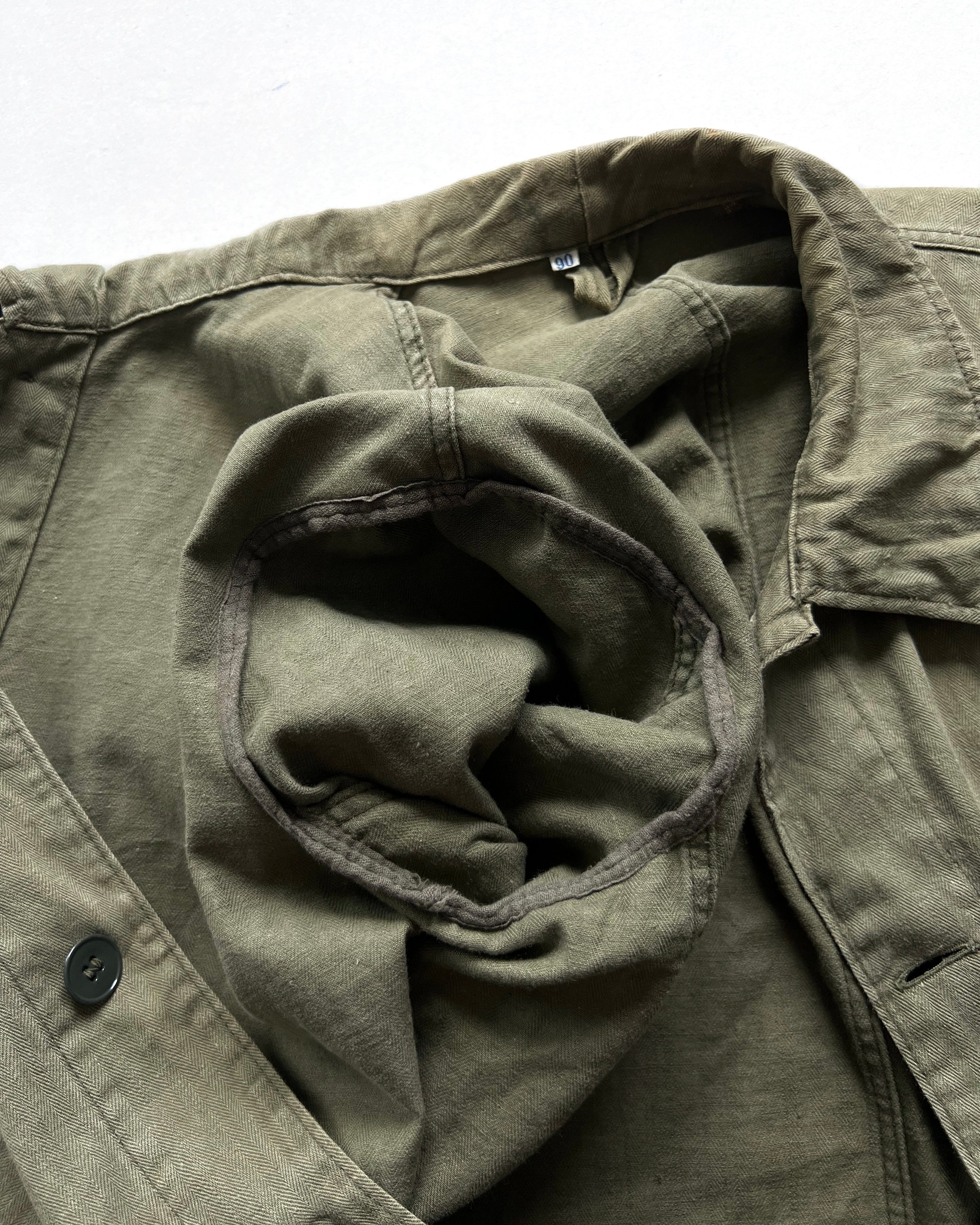 1960S OLIVE EUROPE ARMY HBT WORK JACKET (M)