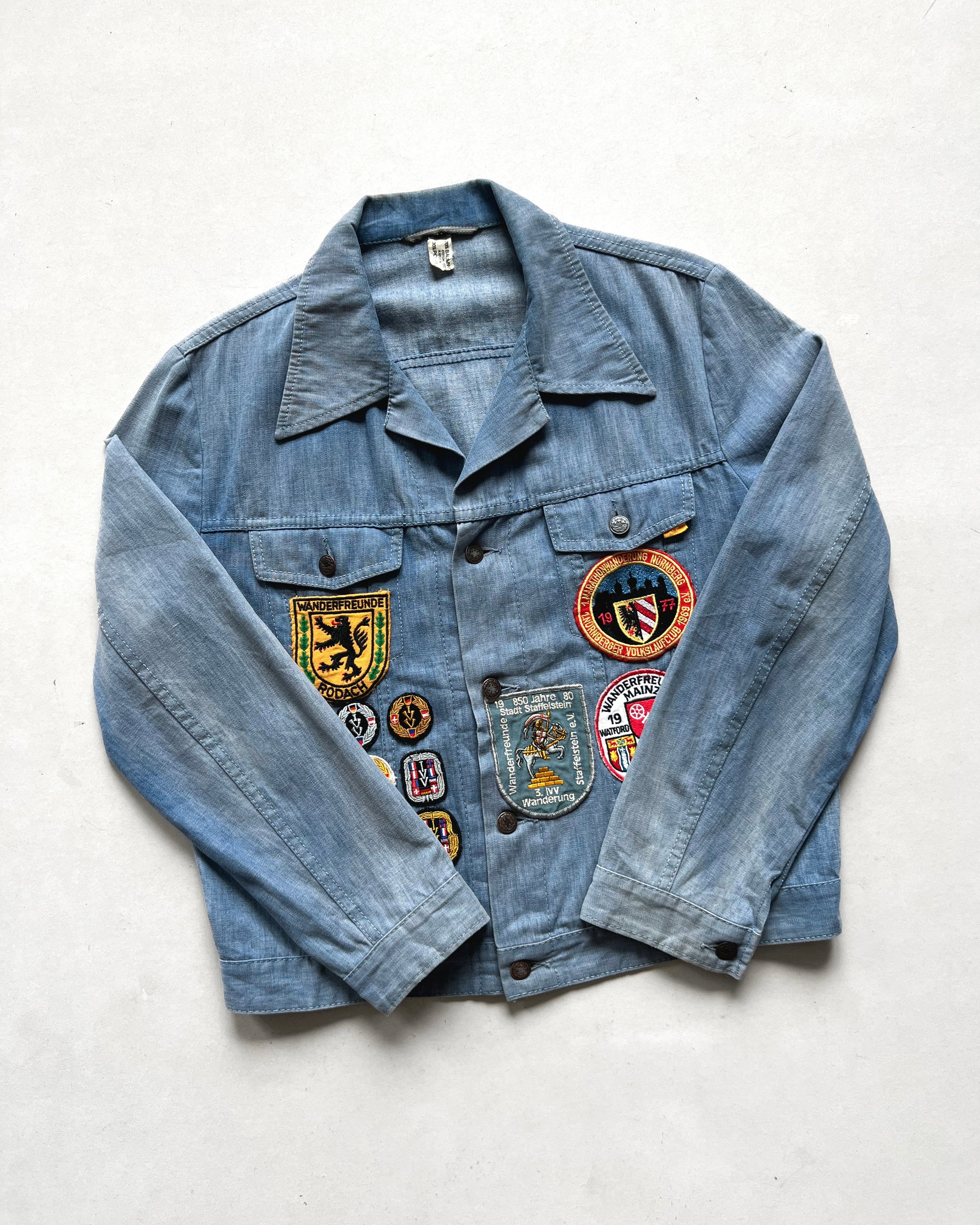 1970S GERMAN HIKING CLUB PATCHES DENIM JACKET (L)