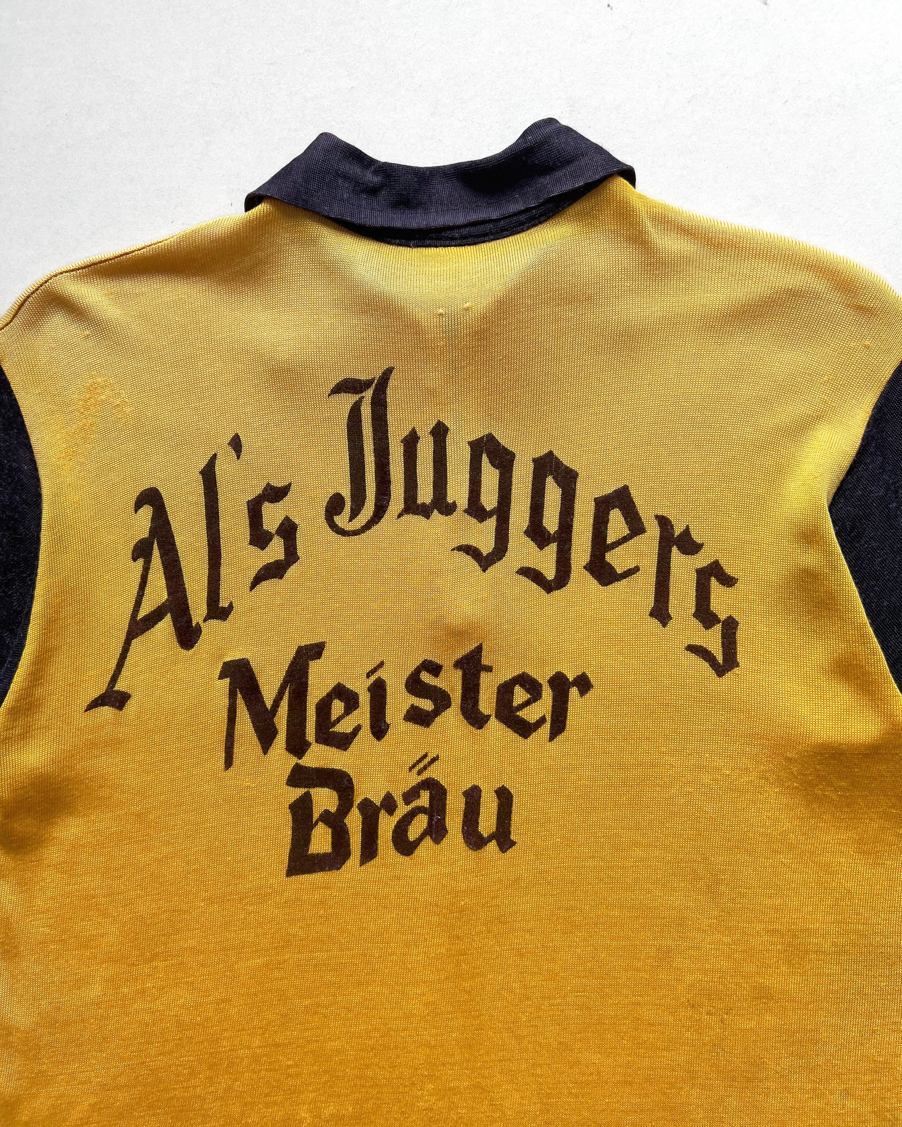 1950S RUSSELL 'AL'S JUGGERS MEISTER BRAU' QUARTER ZIP JERSEY (M)