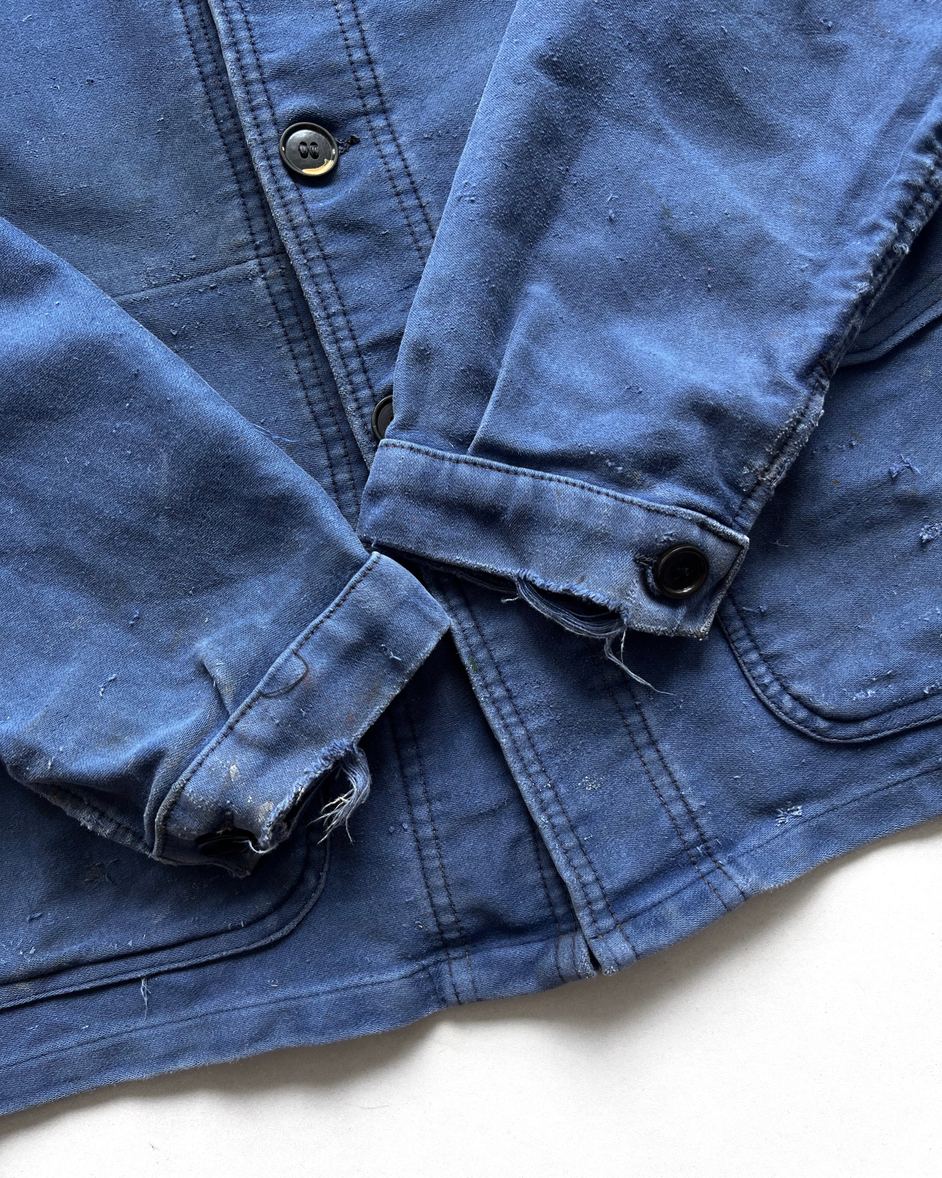 1950S ADOLPH LAFONT FRENCH MOLESKIN CHORE JACKET (L)
