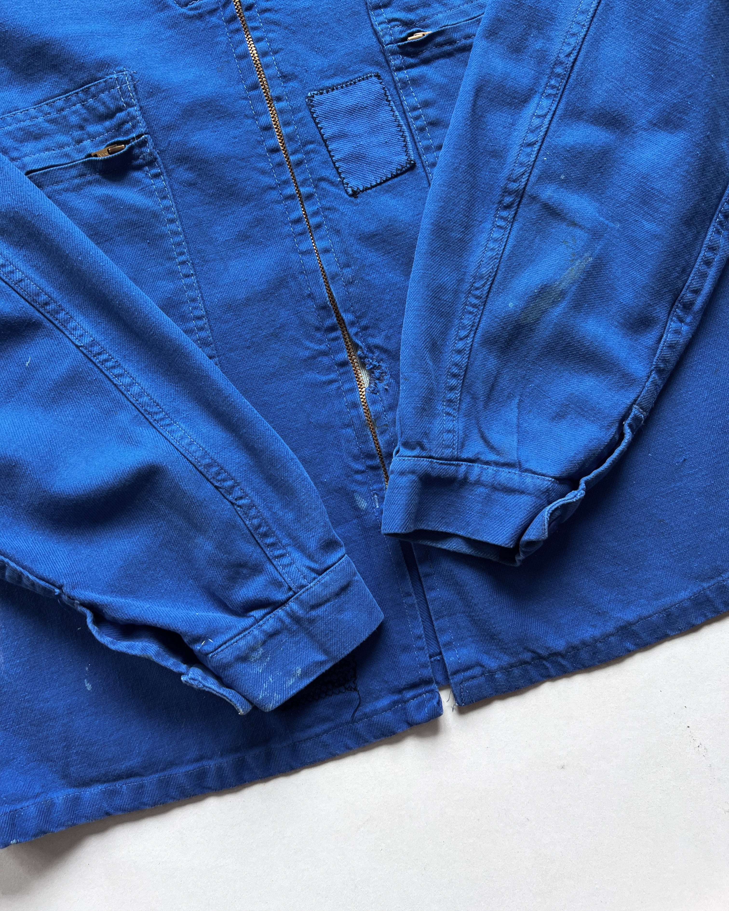 1970S INDIGO FRENCH CYCLIST WORK JACKET (L)