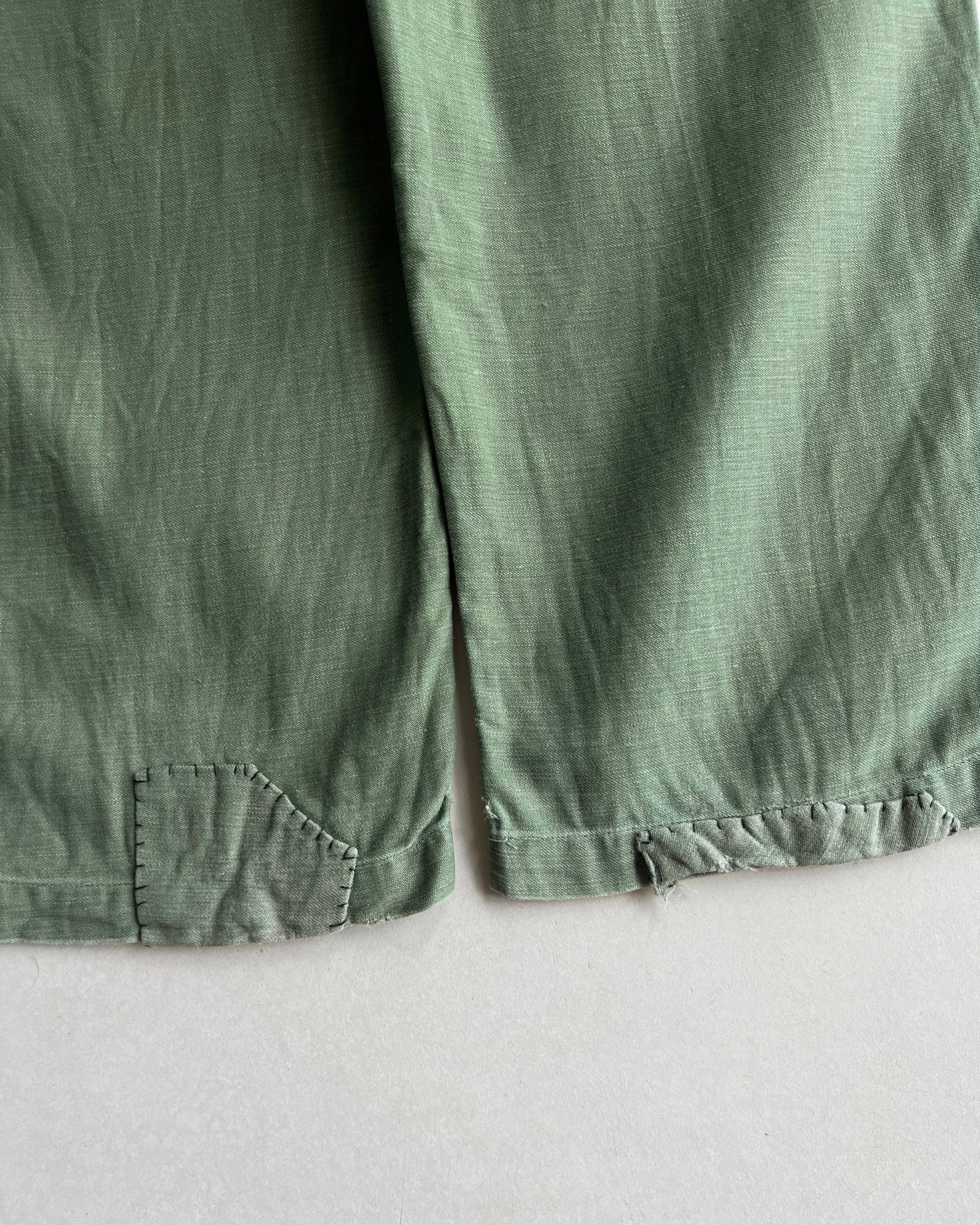 1960S US ARMY OG-107 SATEEN REAPAIRED TROUSERS (34X33)