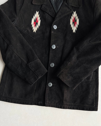 1970S RANCHER SCHOTT NAVAJO WESTERN SUEDE JACKET (L)