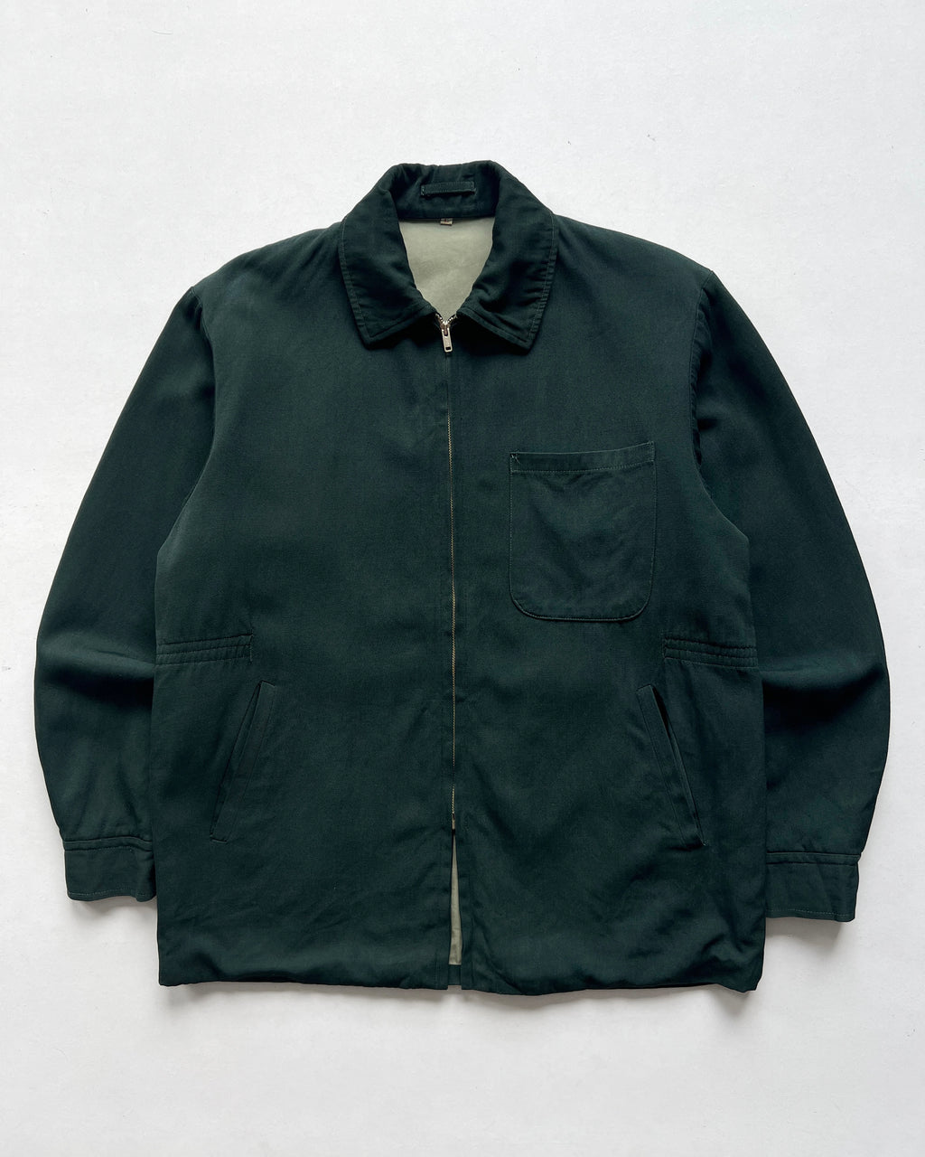 1960S EMERALD GREEN GABARDINE JACKET (L)
