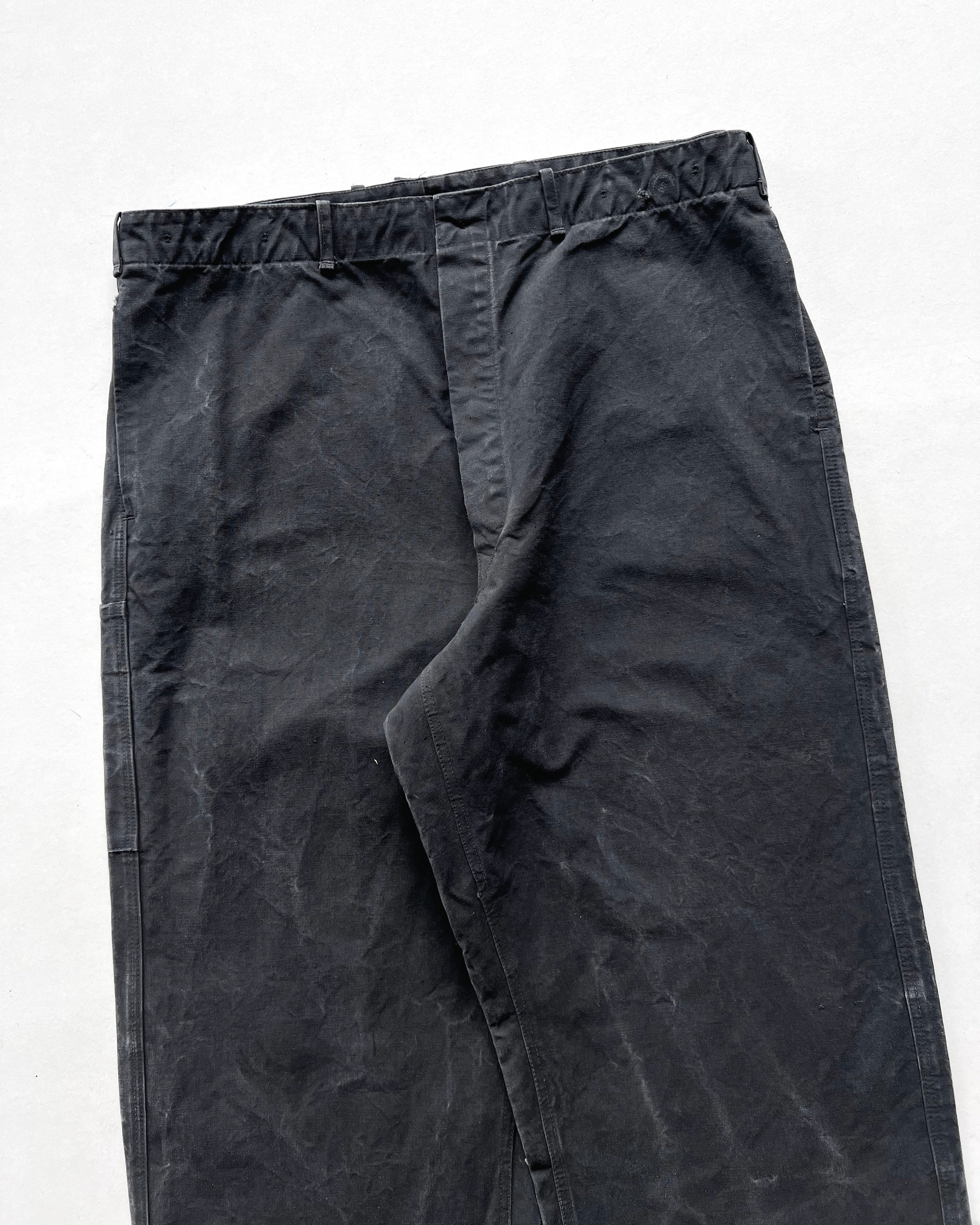 1950S BLACK FRENCH WORK CARPENTER TROUSERS (34-40)