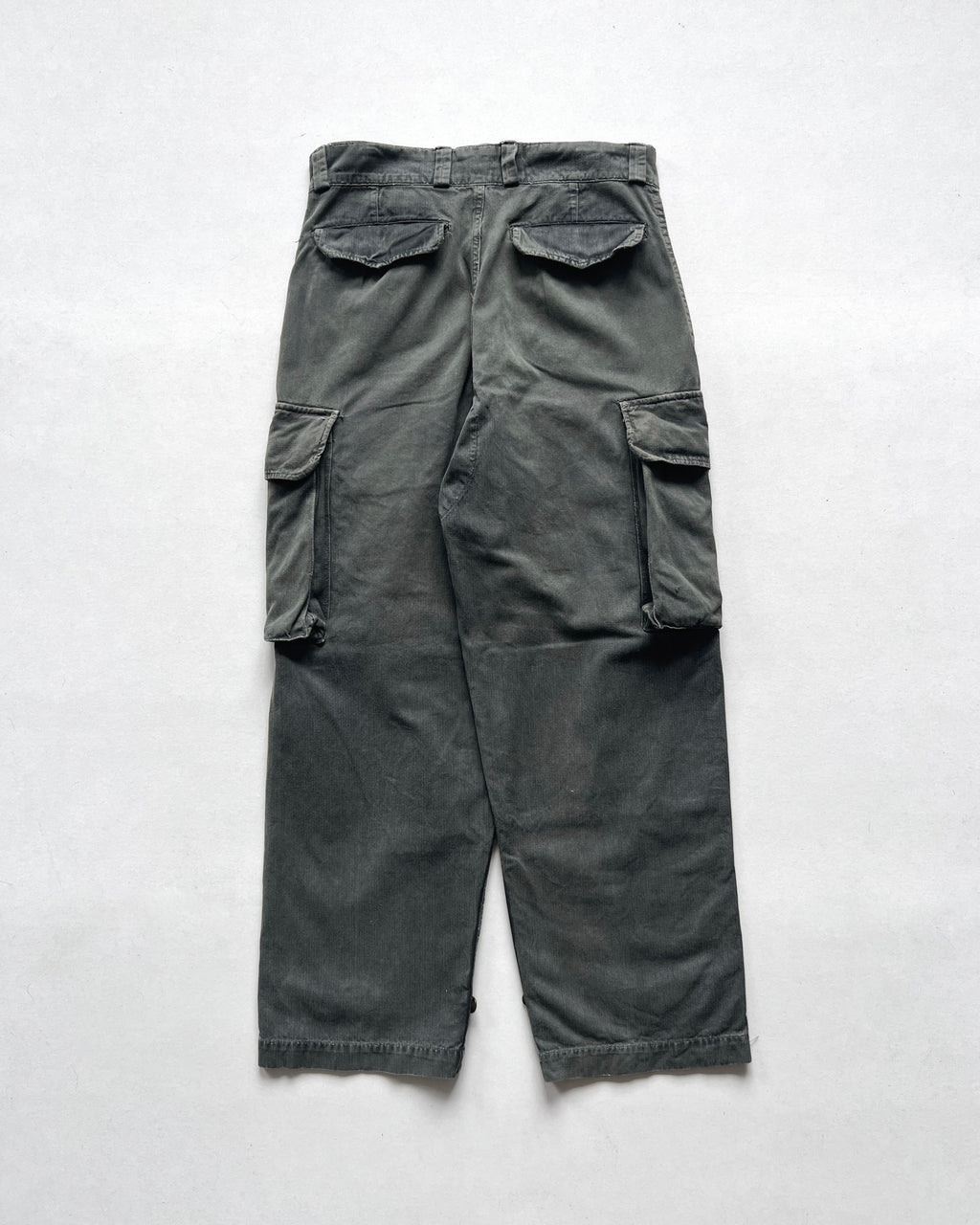 1960S OVERDYED FRENCH M-47 ARMY CARGO TROUSERS (31)