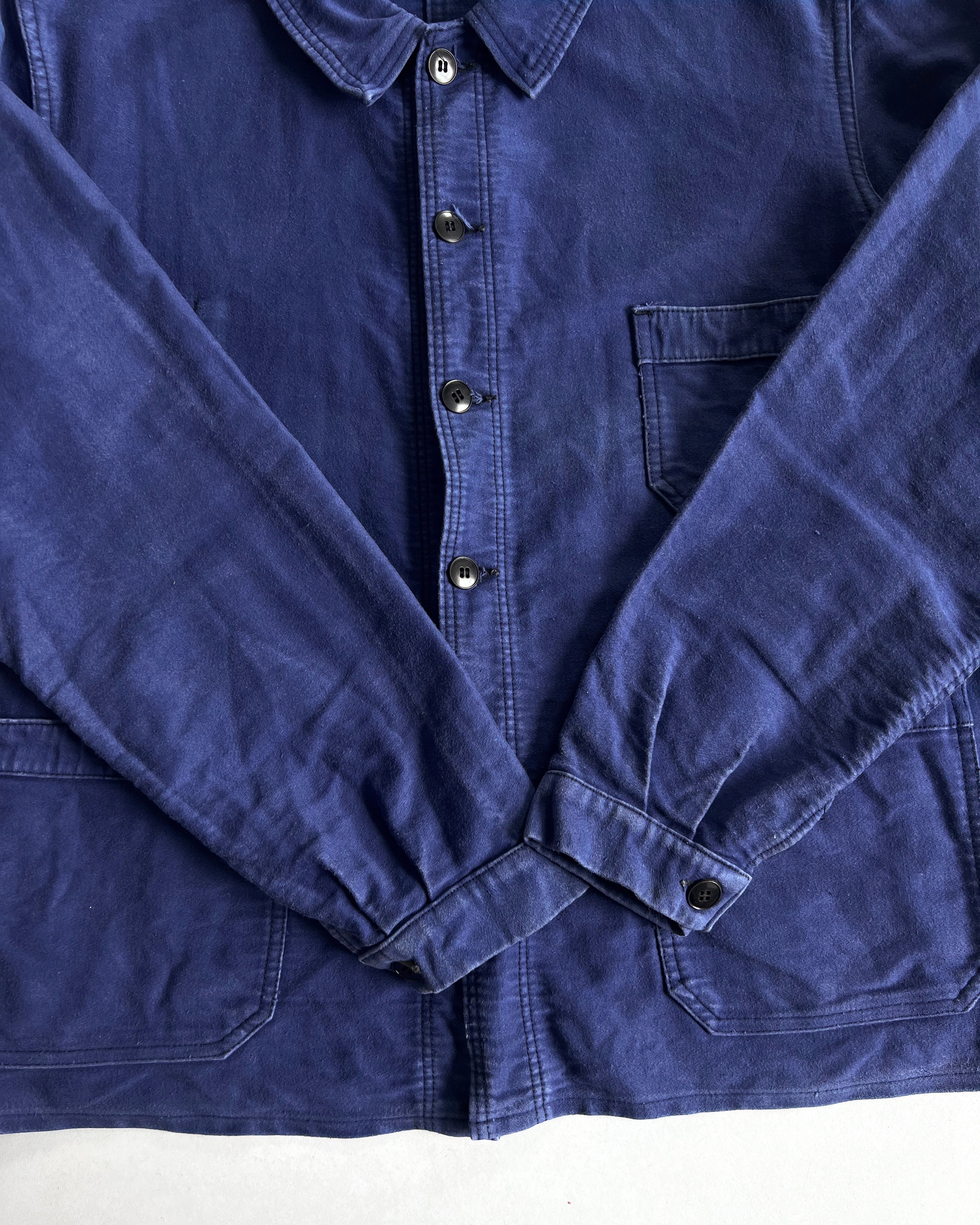 1950S ROUND COLLAR FRENCH MOLESKIN WORK CHORE (L)