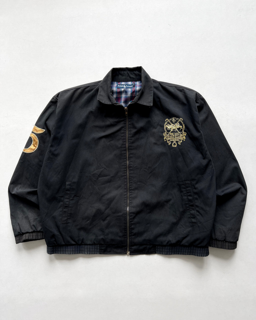 1990S BLACK RALPH LAUREN HARINGTON JACKET (L)