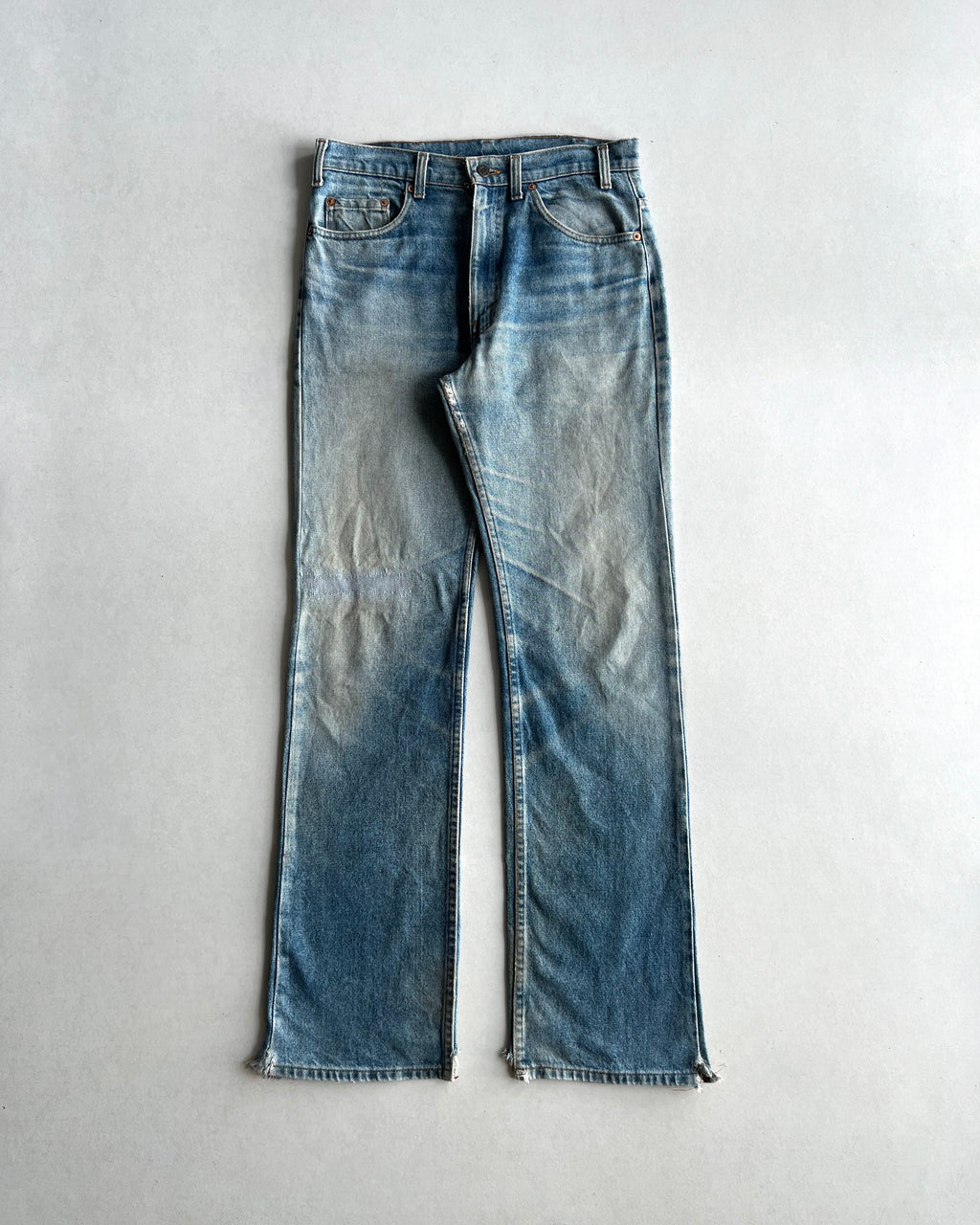 1990S FADED WASHED LEVI'S 517 REPAIRED JEANS (33X34)
