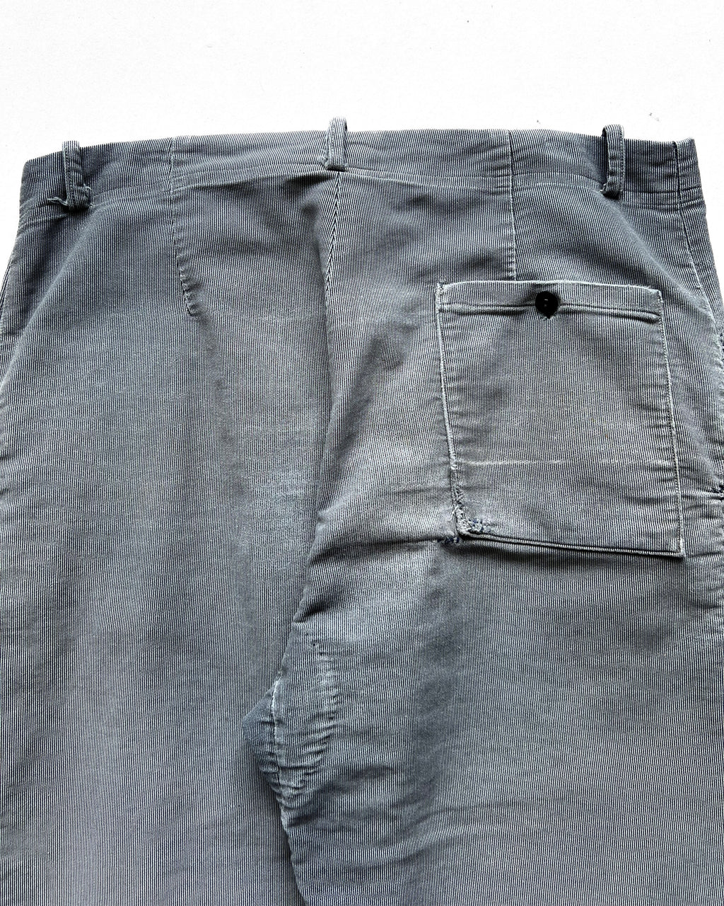 1950S FRENCH STRIPES REPAIRED WORK TROUSERS (34)