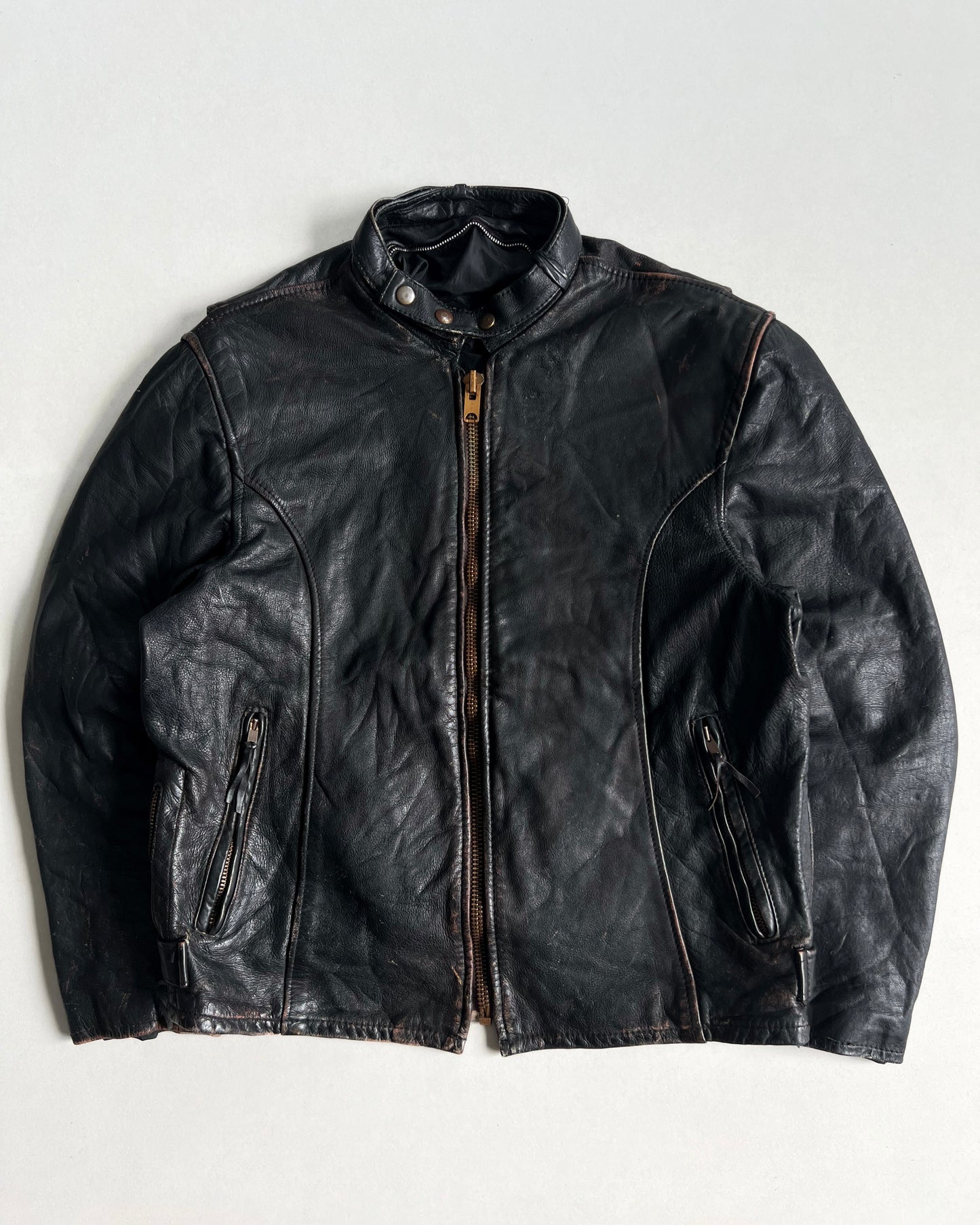 1960S CAFE RACER MOTORCYCLE LEATHER JACKET (L)