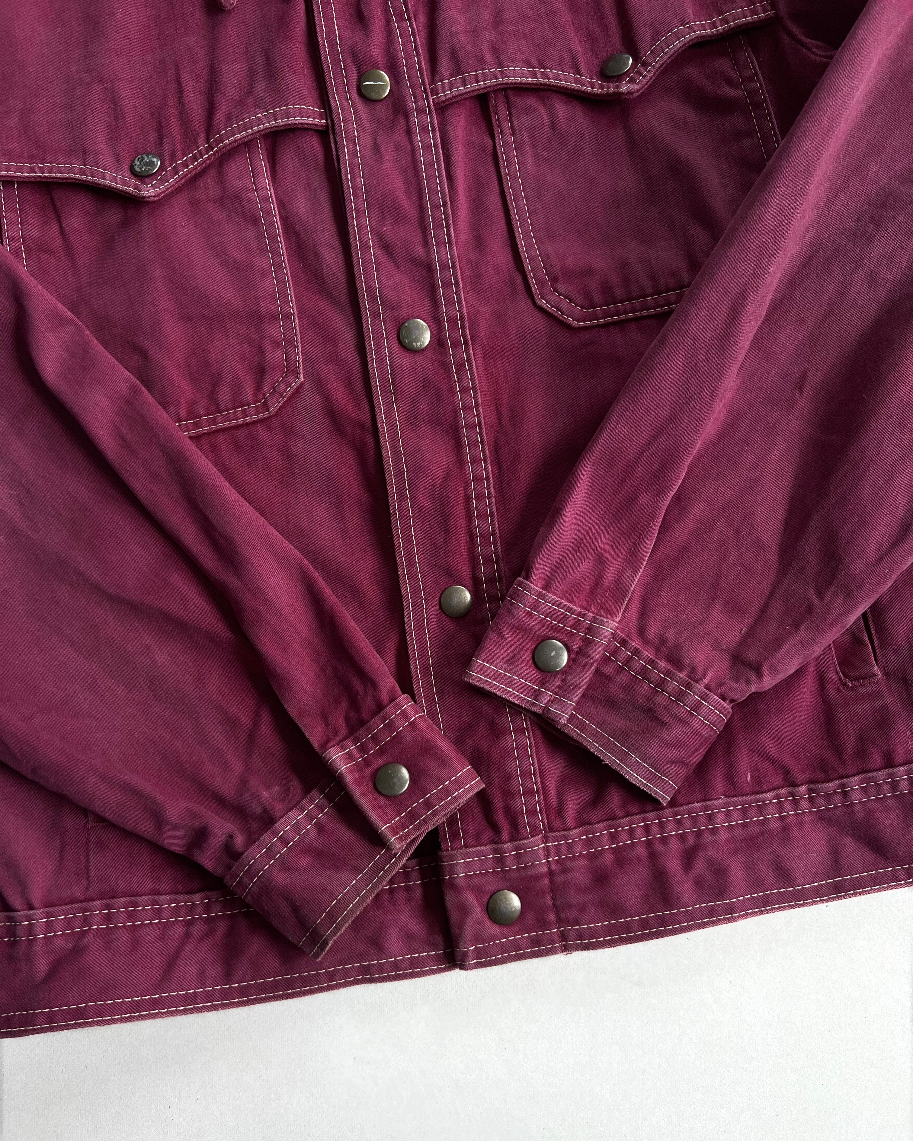 1970S SEARS BURGYNDY MOLESKIN TRUCKER JACKET (M)