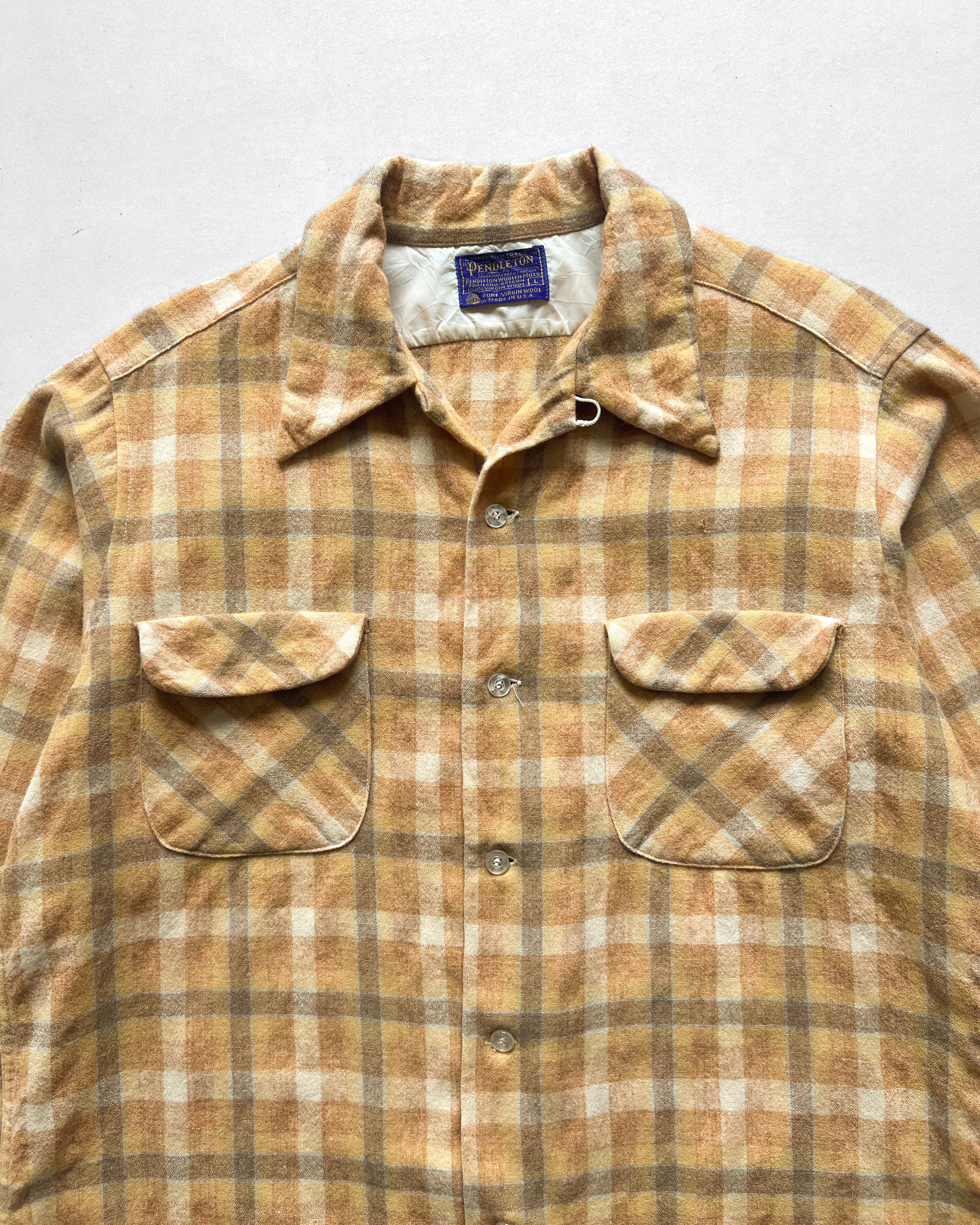 1960S PENDLETON FLAP POCKET WOOL FLANNEL (L)