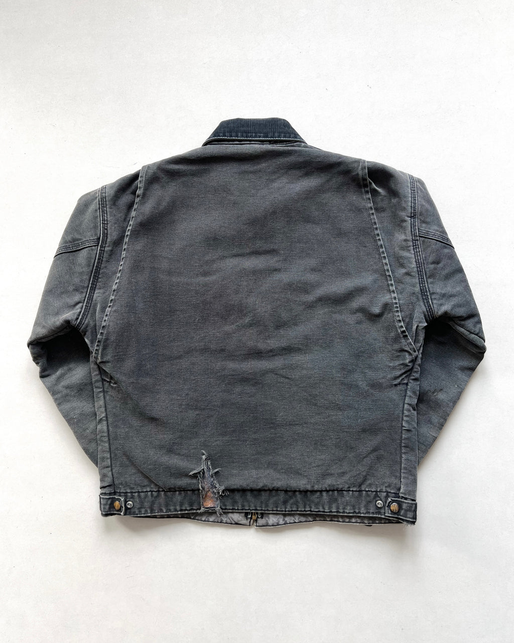 1990S FADED BLACK CARHARTT DETROIT JACKET (L)