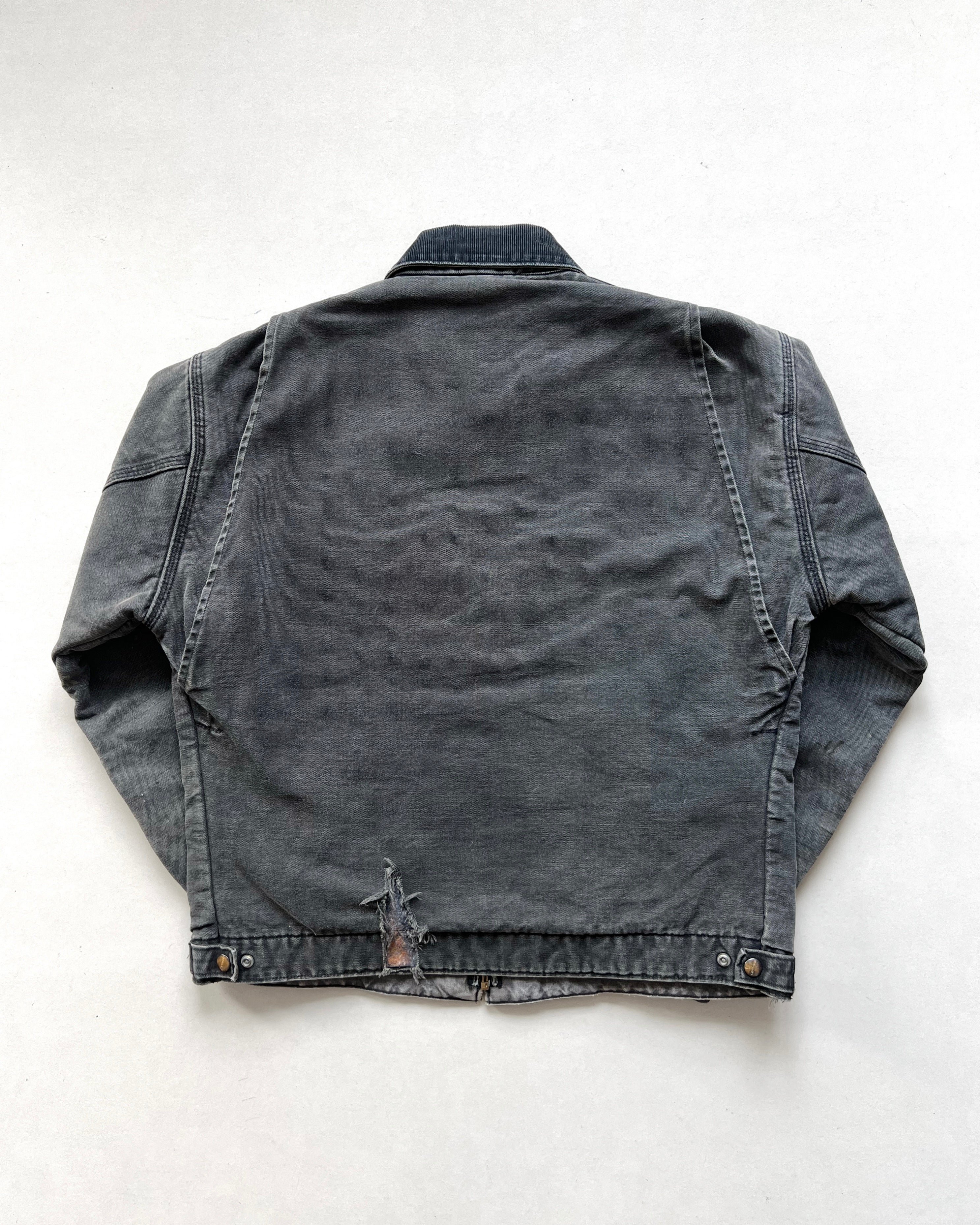 1990S FADED BLACK CARHARTT DETROIT JACKET (L)