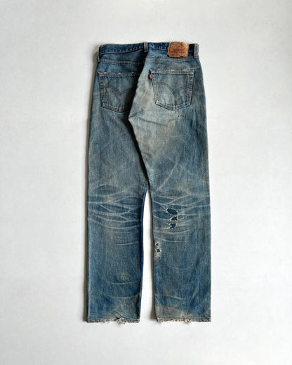 1990S FADED LEVI'S 501 REPAIRED JEANS (32)