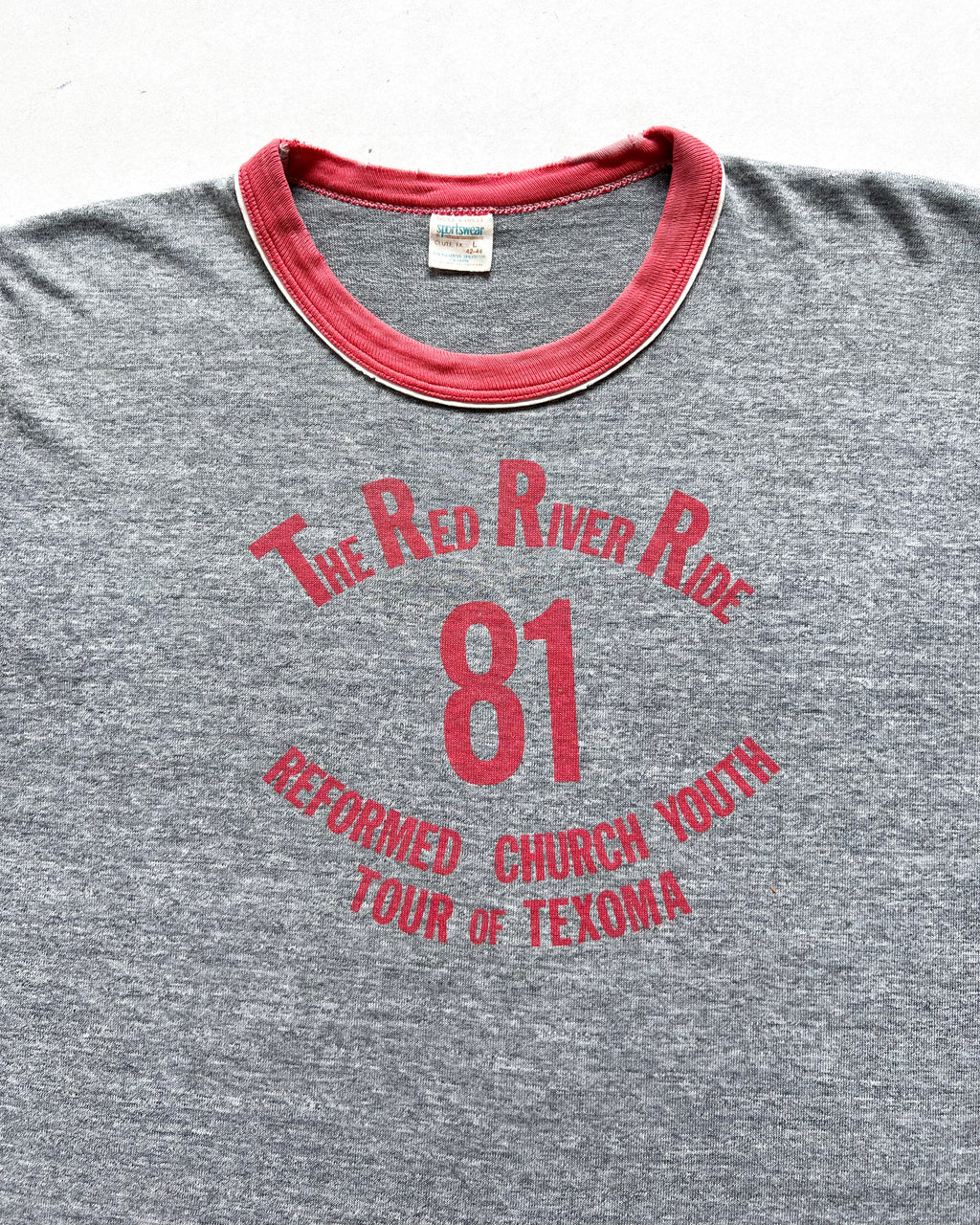 1970S 'THE RED RIVER RIDE' RINGER TEE (L)