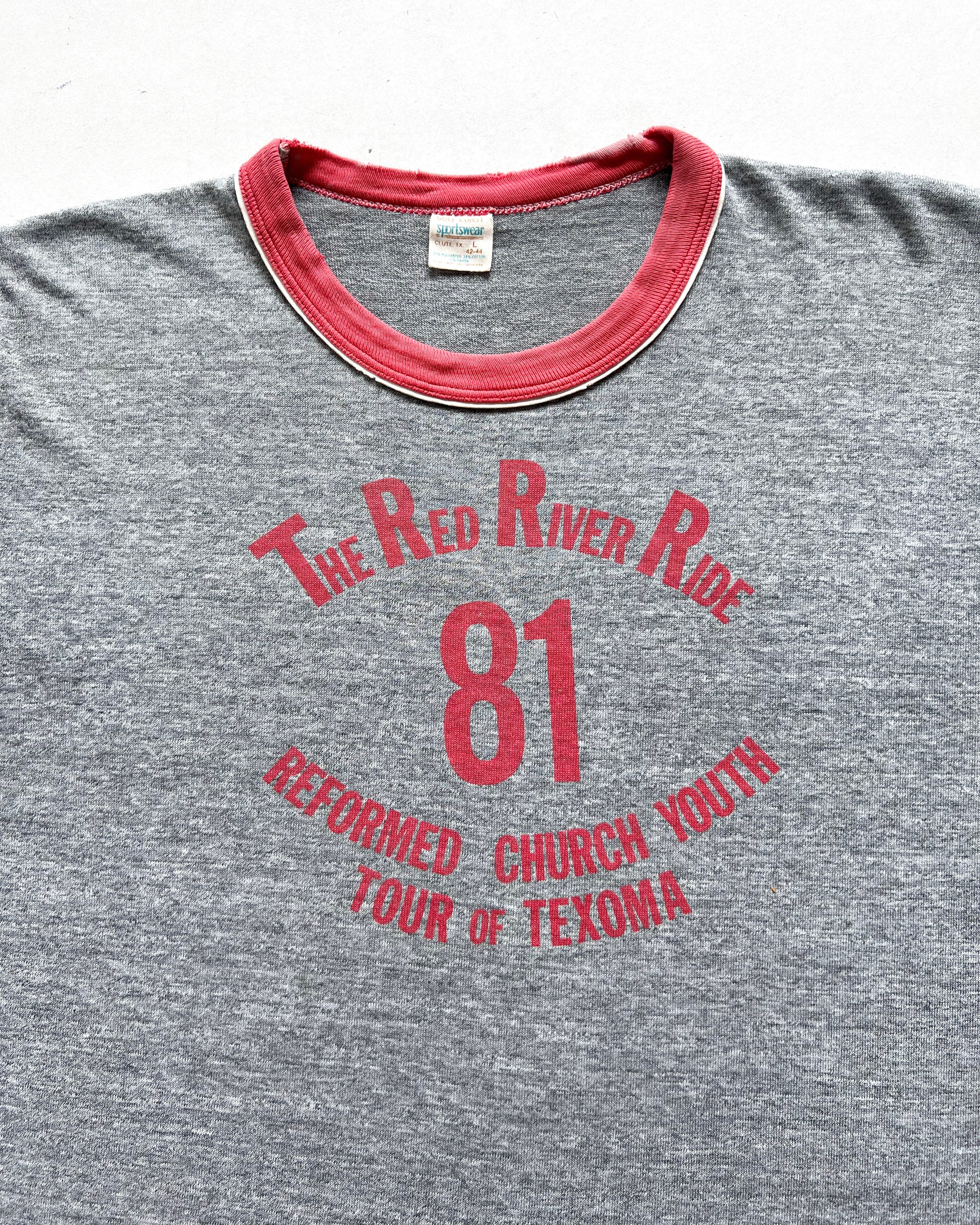 1970S 'THE RED RIVER RIDE' RINGER TEE (L)