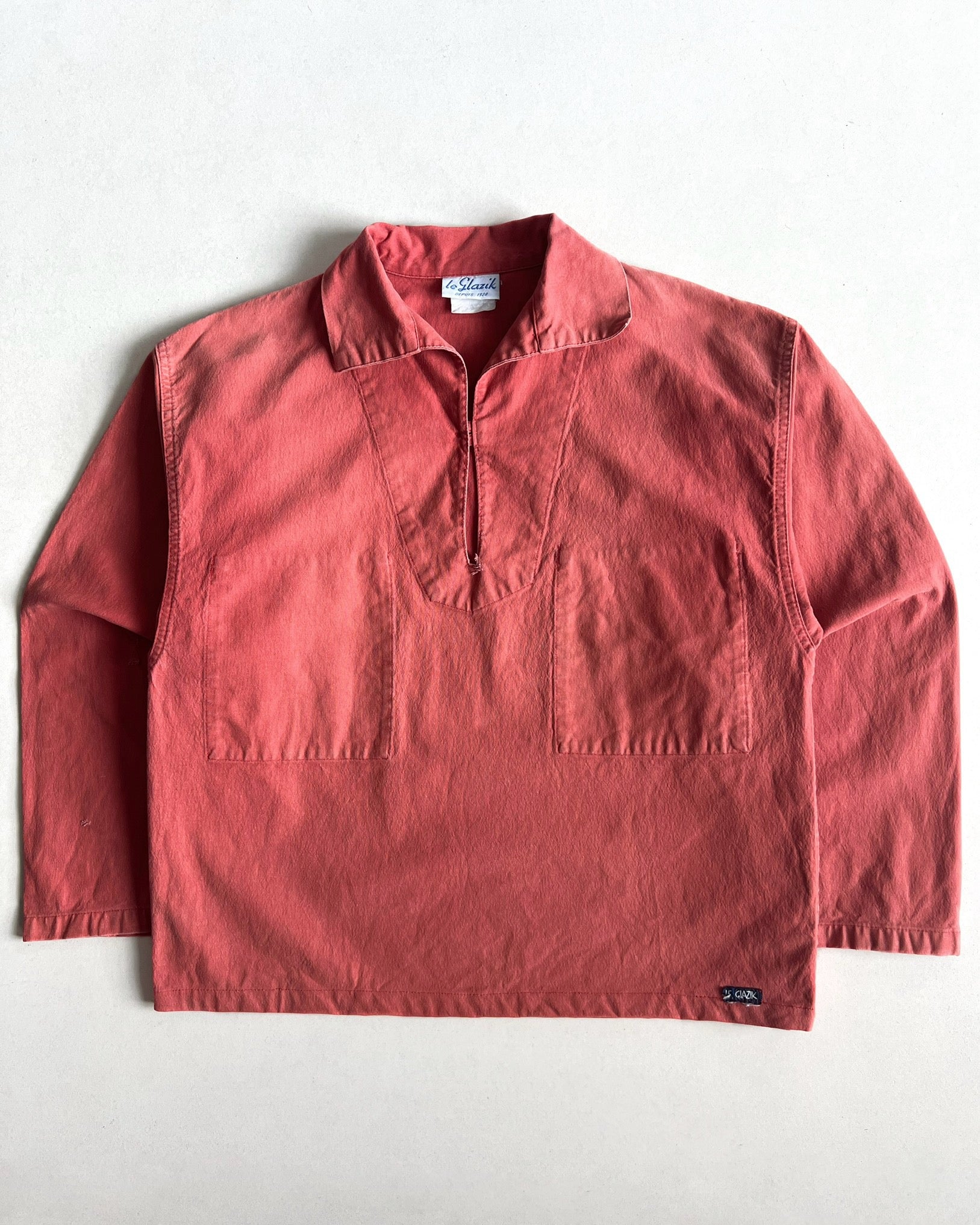 1970S FADED RED LE GLAZIK FISHERMAN SMOCK (L)