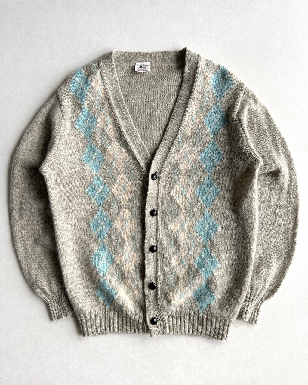 1980S SHETLAND WOOL CARDIGAN (L)